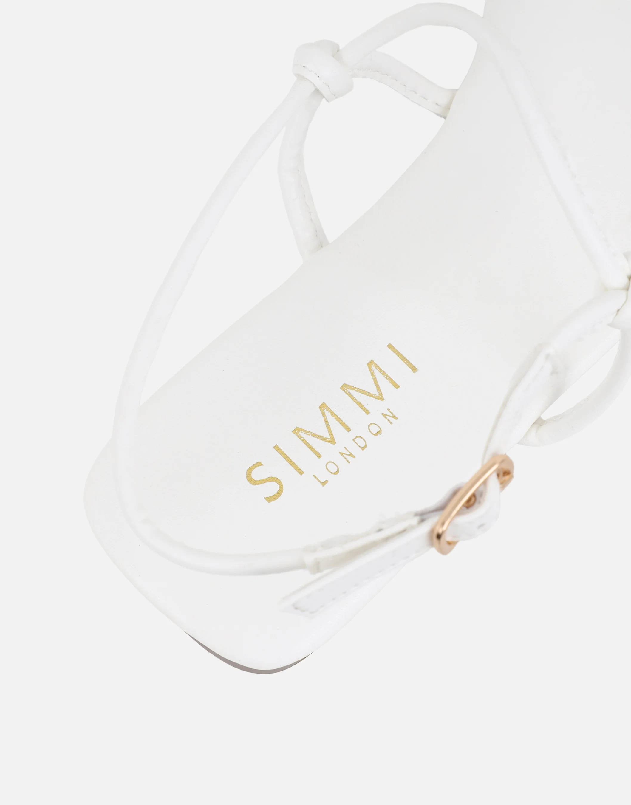 Leana White Strappy Flat Sandals - Image 3
