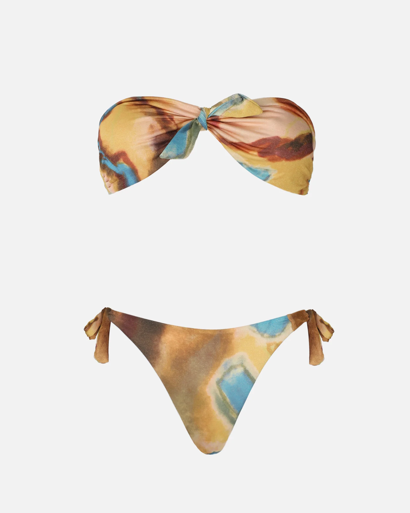 Lei Bandeau Multi Abstract Print Bikini Set - Image 5