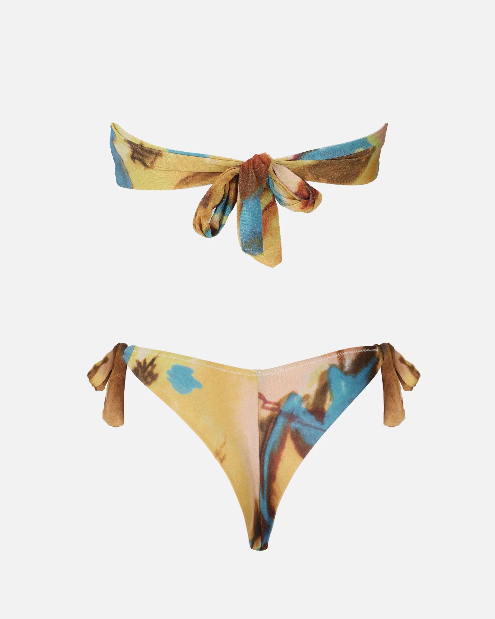 Lei Bandeau Multi Abstract Print Bikini Set - Image 6