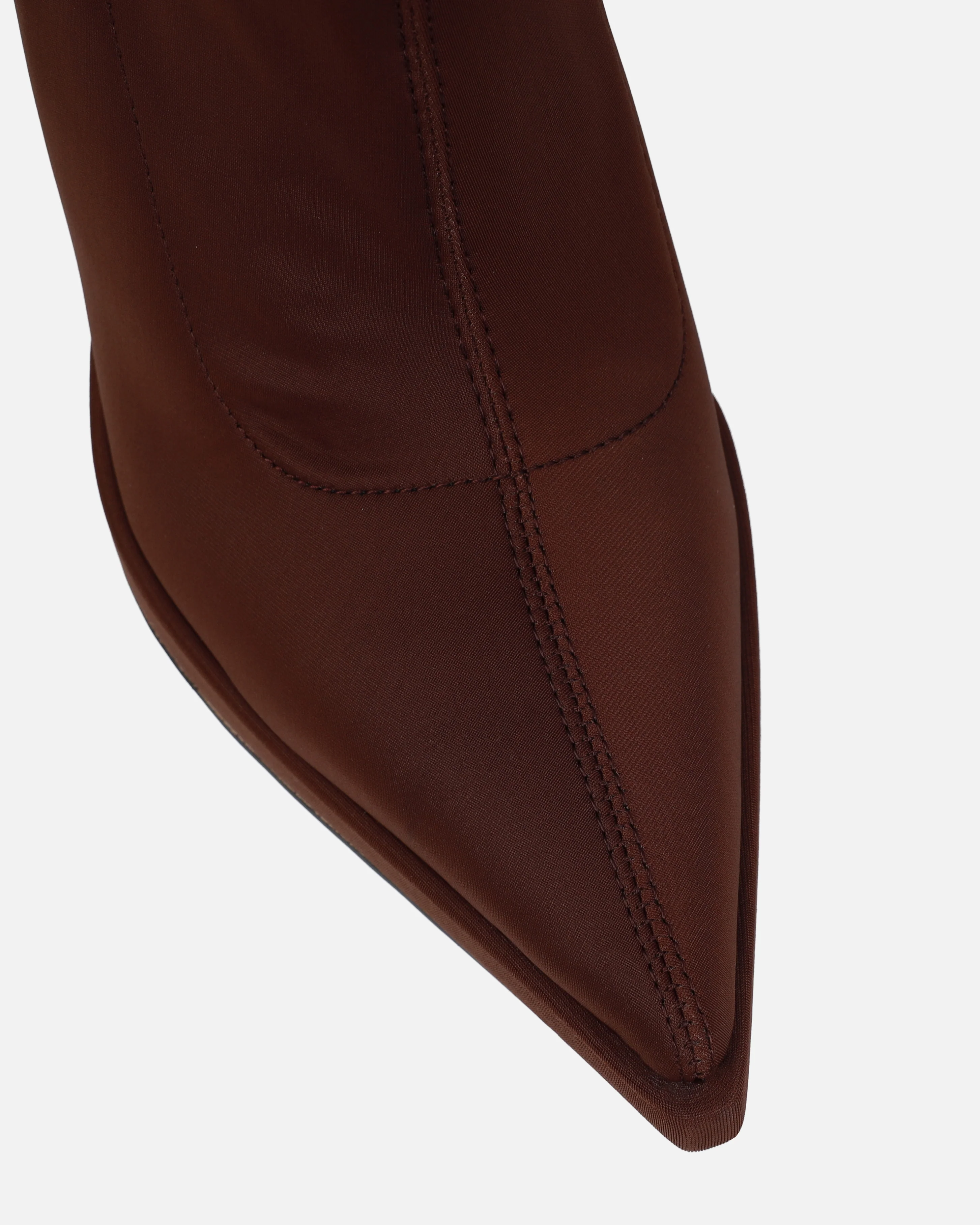 Lewin Brown Lycra Pointed Stiletto Ankle Boots - Image 4