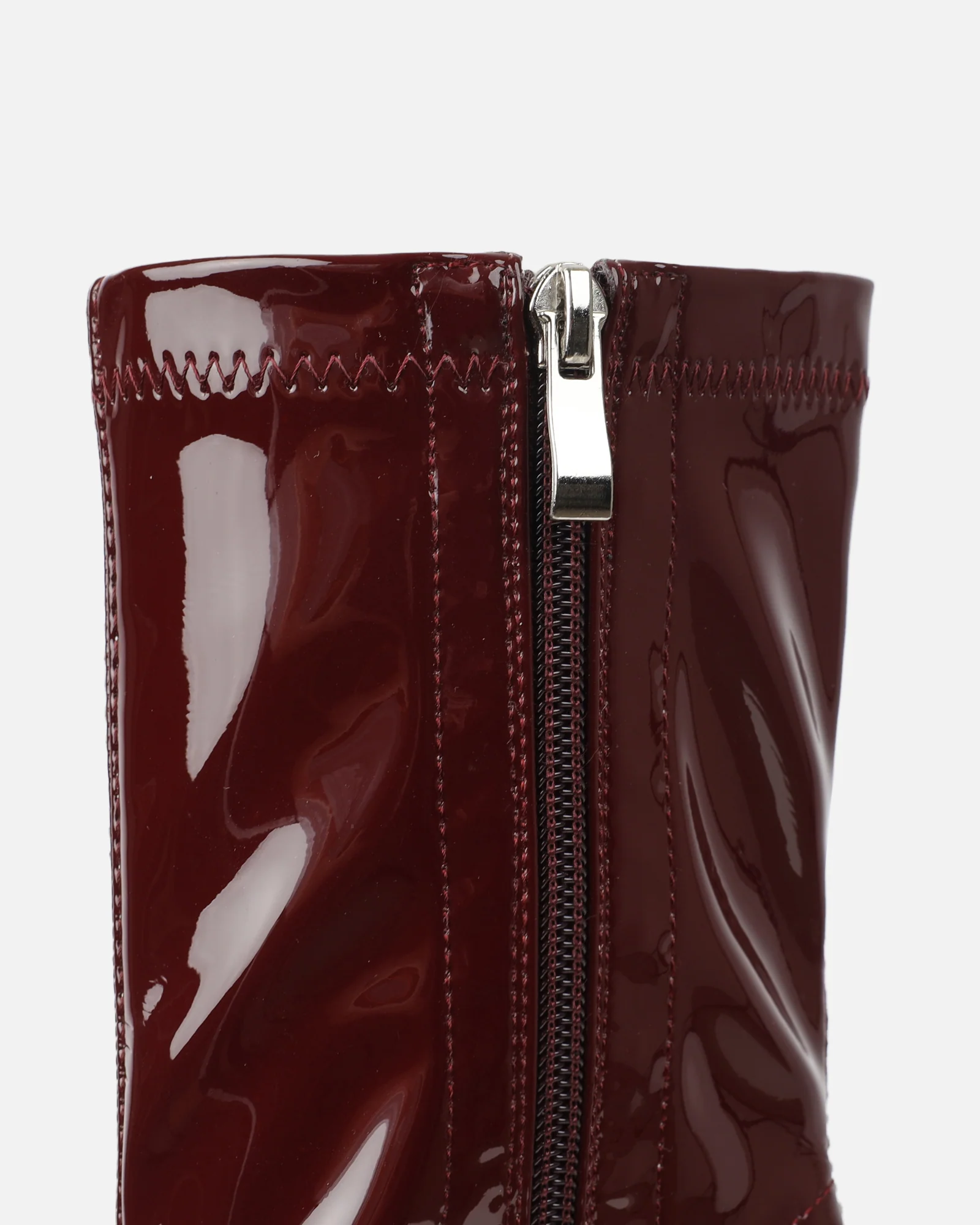 Lewin Dark Red Patent Pointed Stiletto Ankle Boots - Image 3