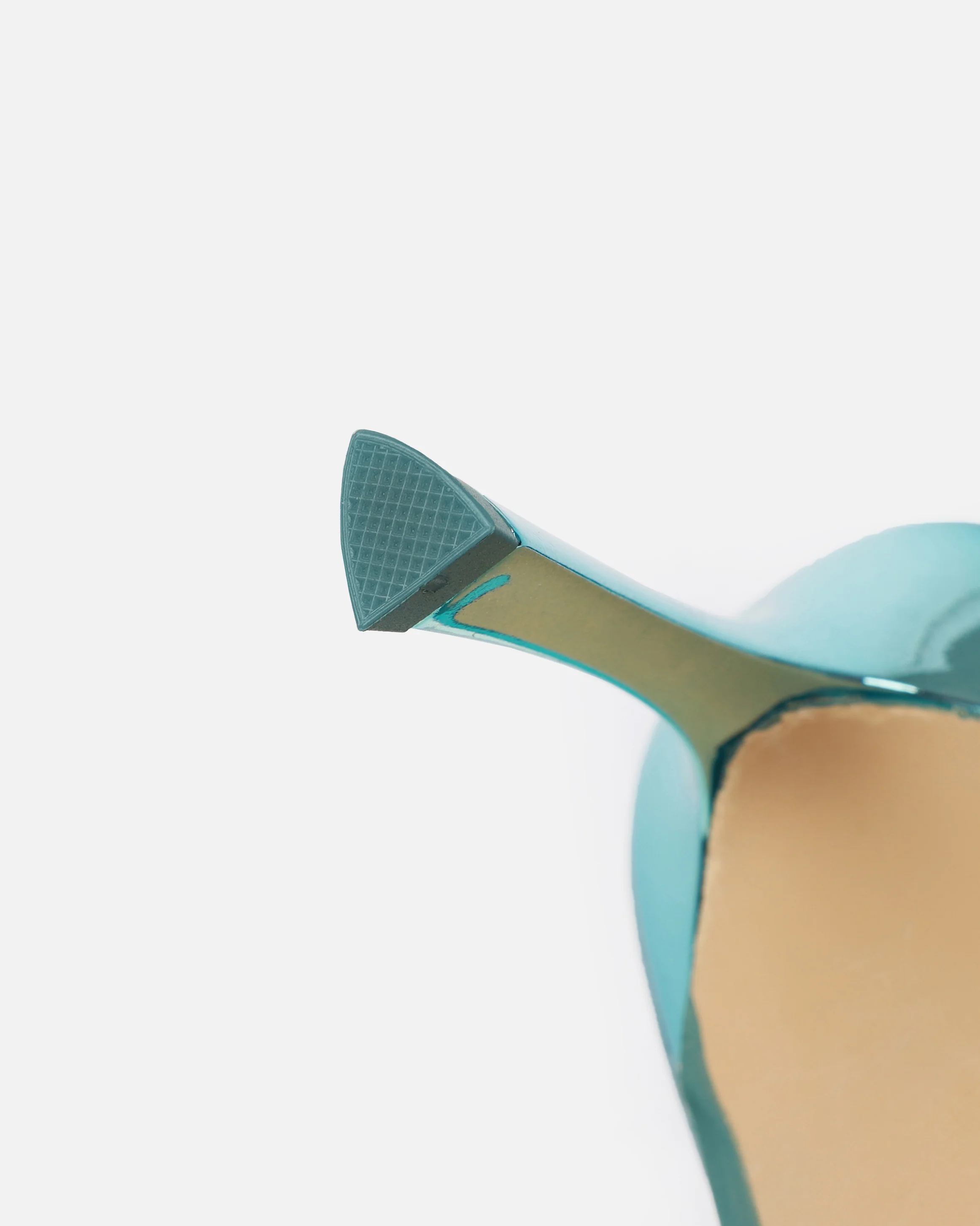 Lilliani Light Blue Mirror Diamante Trim Sling Back Court Shoes - Image 3