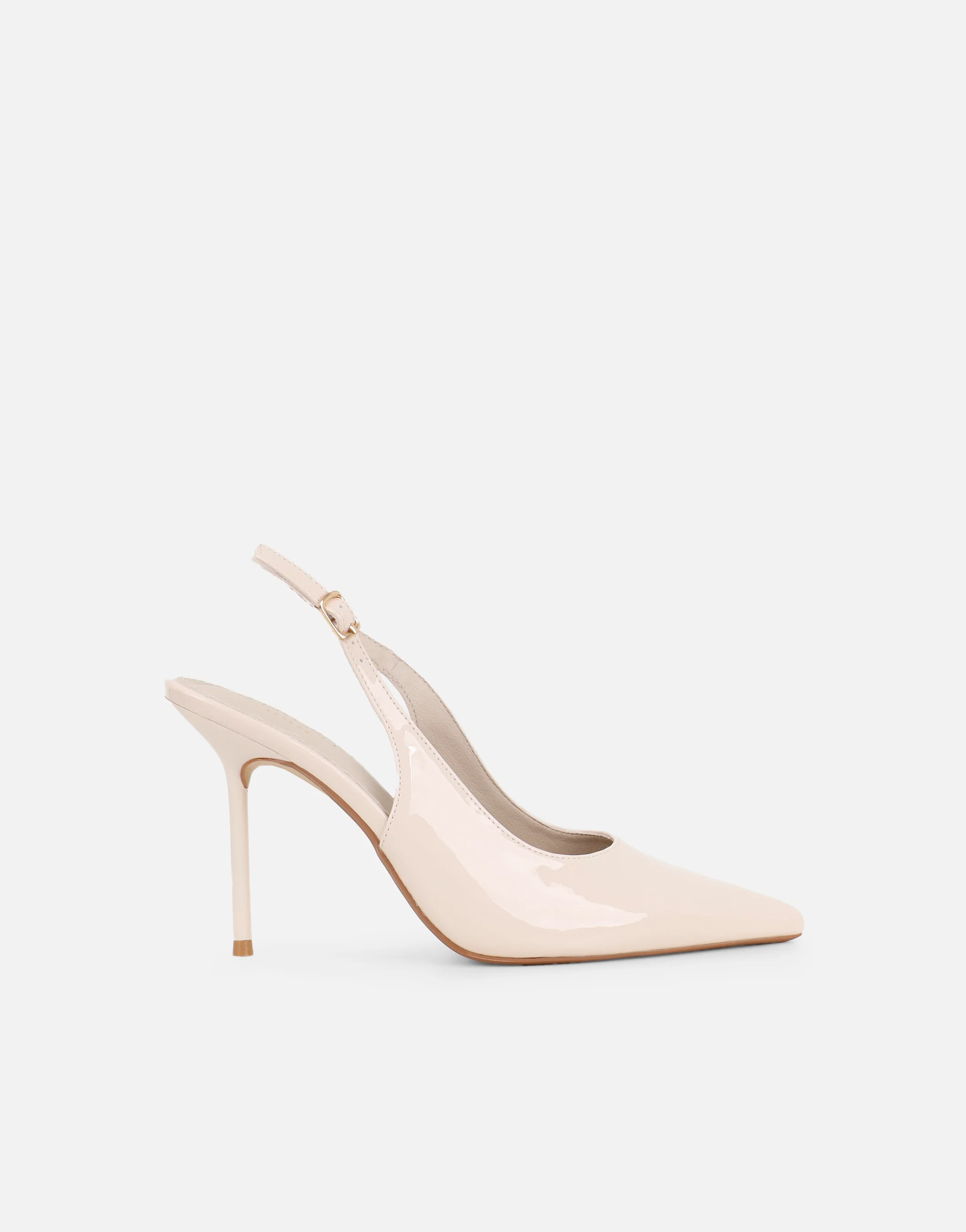 Limani Stone Pearlised Patent Slingback Courts - Image 2