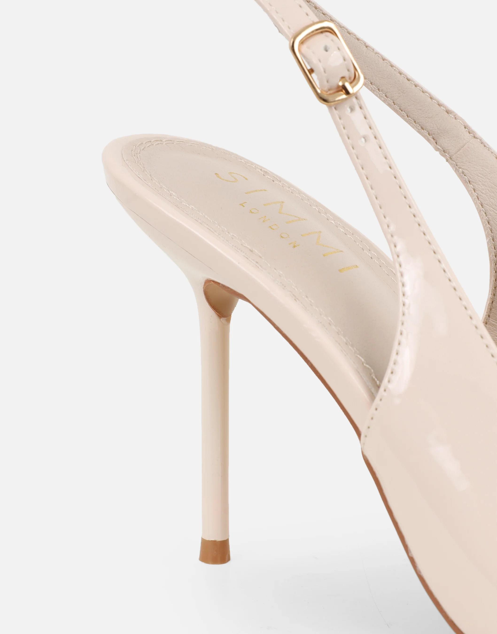 Limani Stone Pearlised Patent Slingback Courts - Image 3