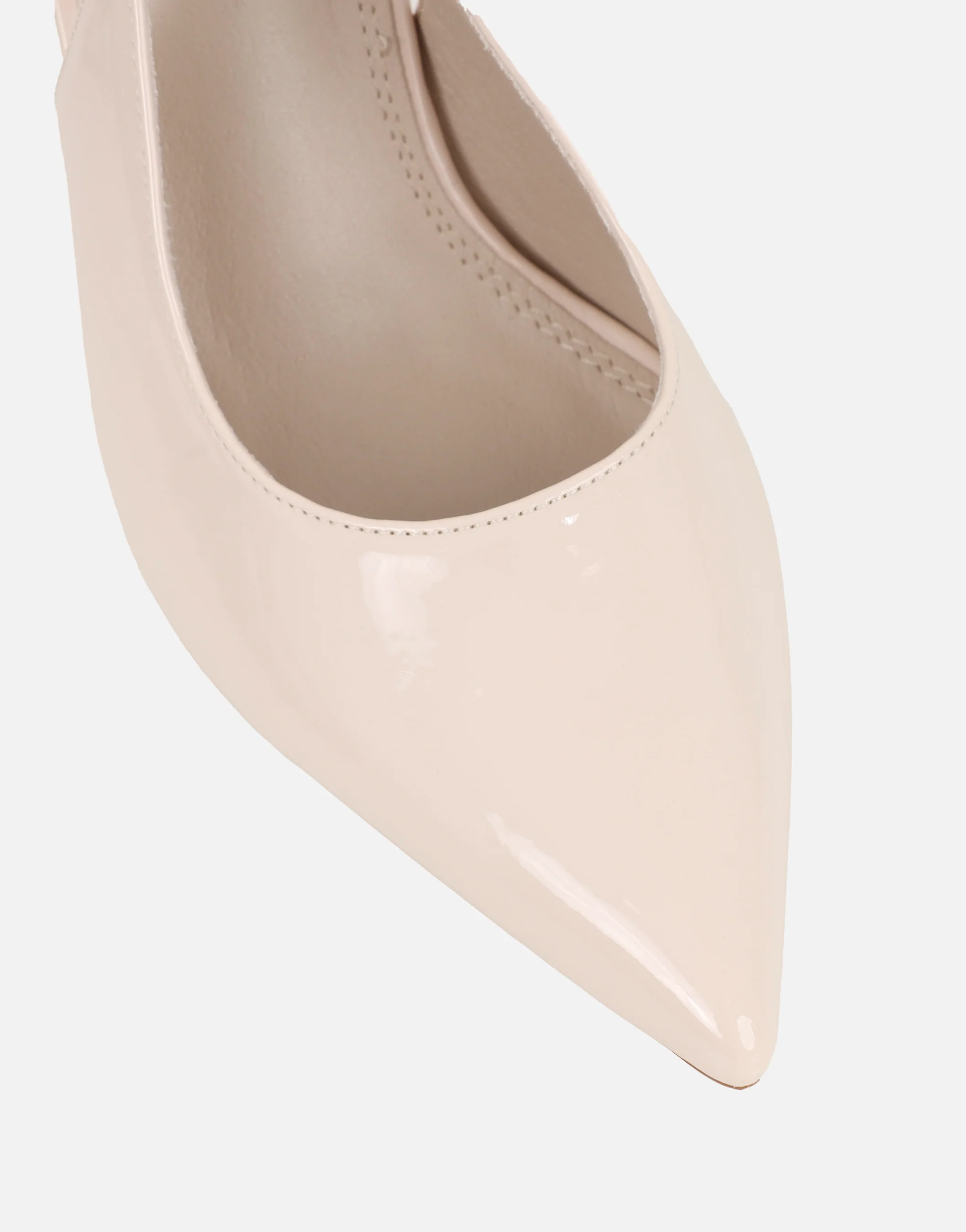 Limani Stone Pearlised Patent Slingback Courts - Image 4