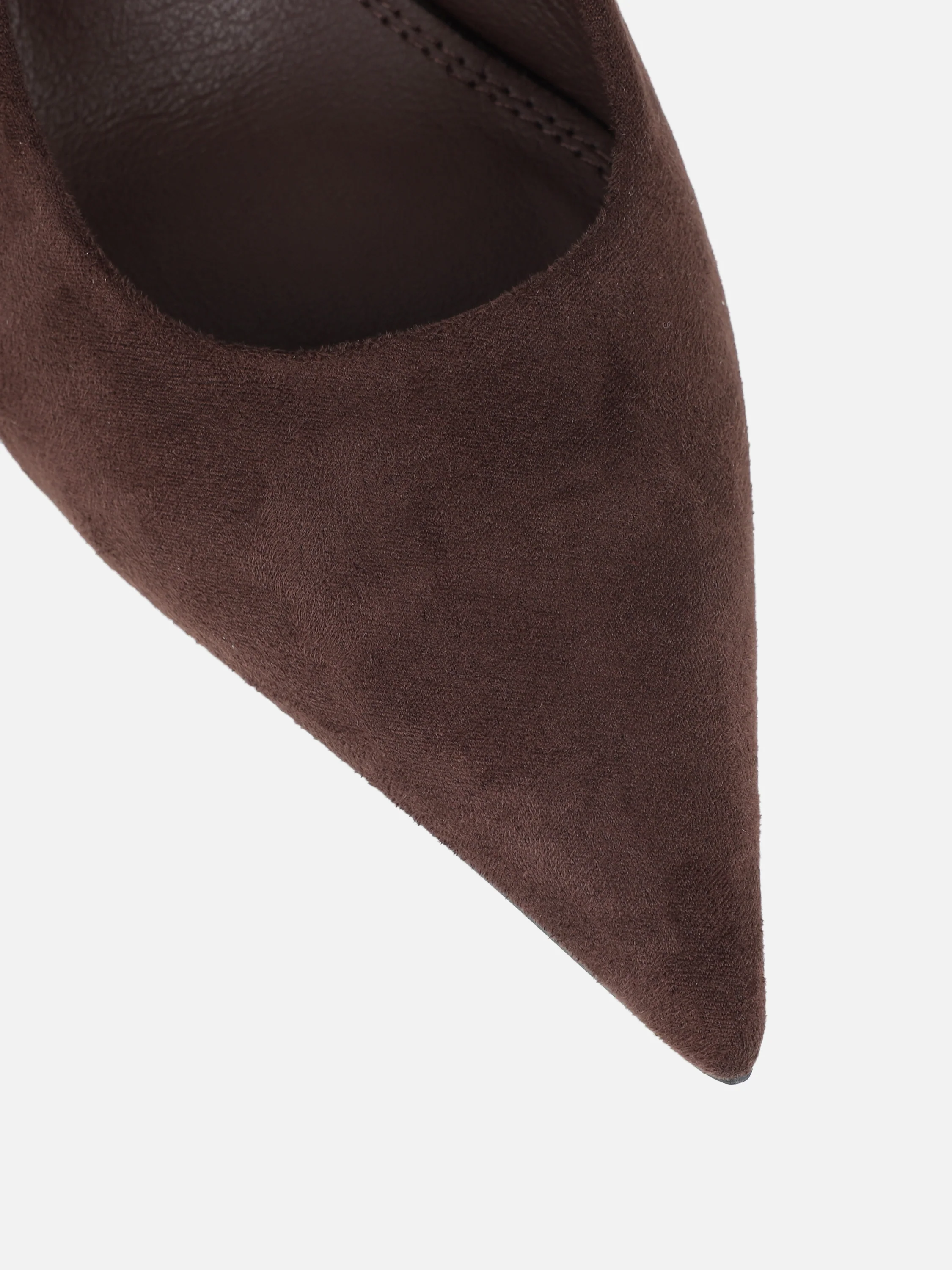 Liorra Brown Suede Sling Back Court Shoes - Image 4