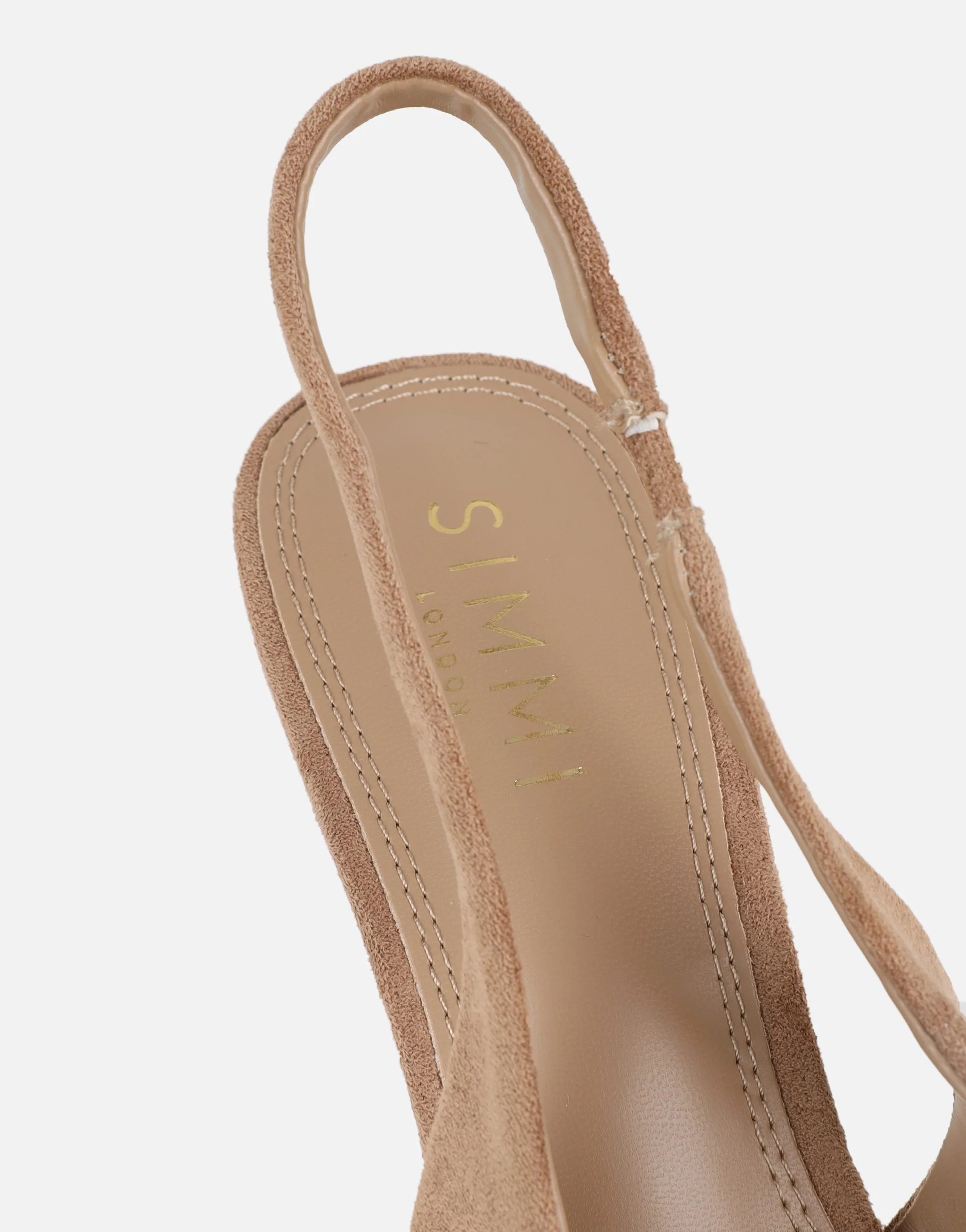 Liorra Dark Beige Suede Sling Back Court Shoes - Image 3