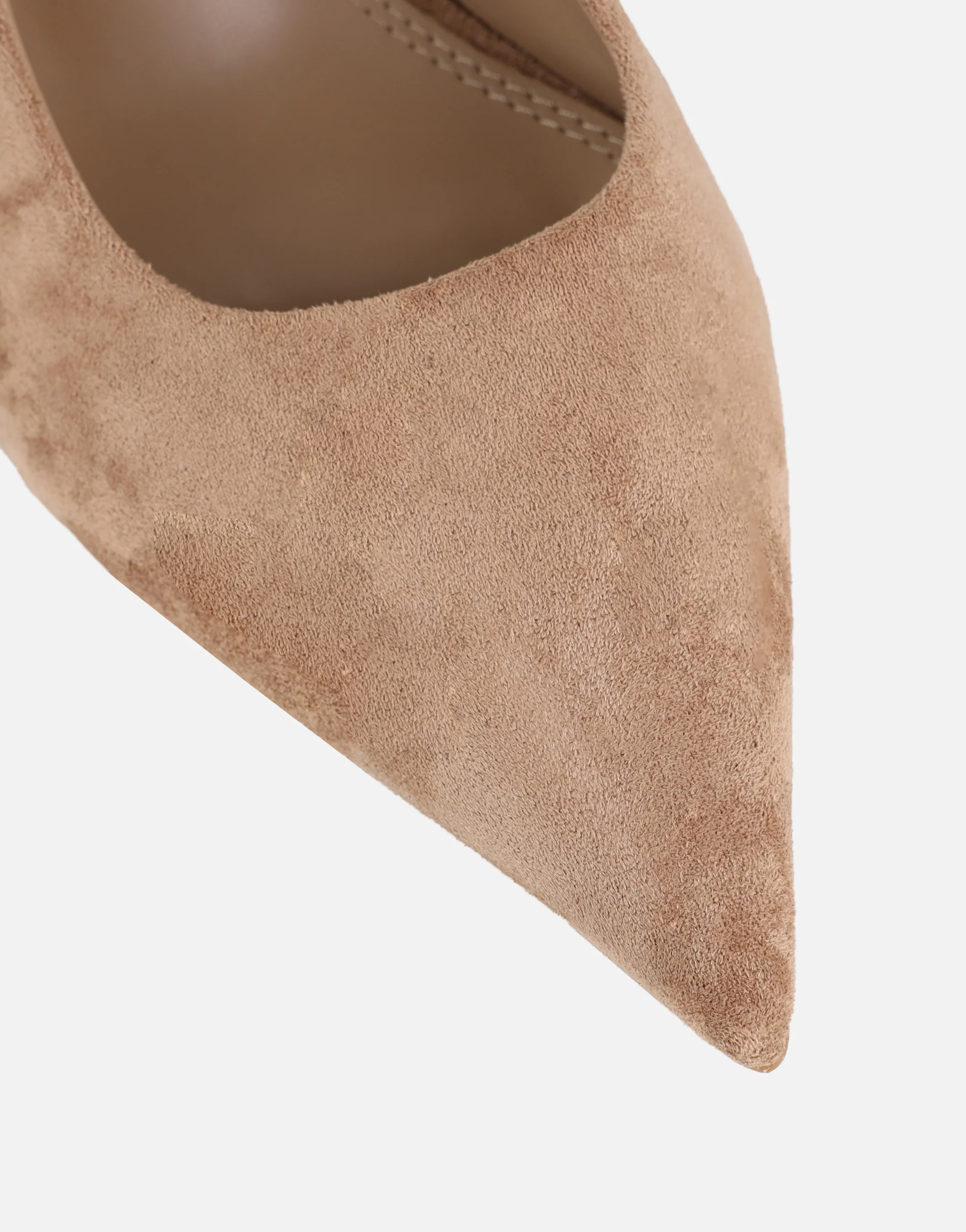 Liorra Dark Beige Suede Sling Back Court Shoes - Image 4