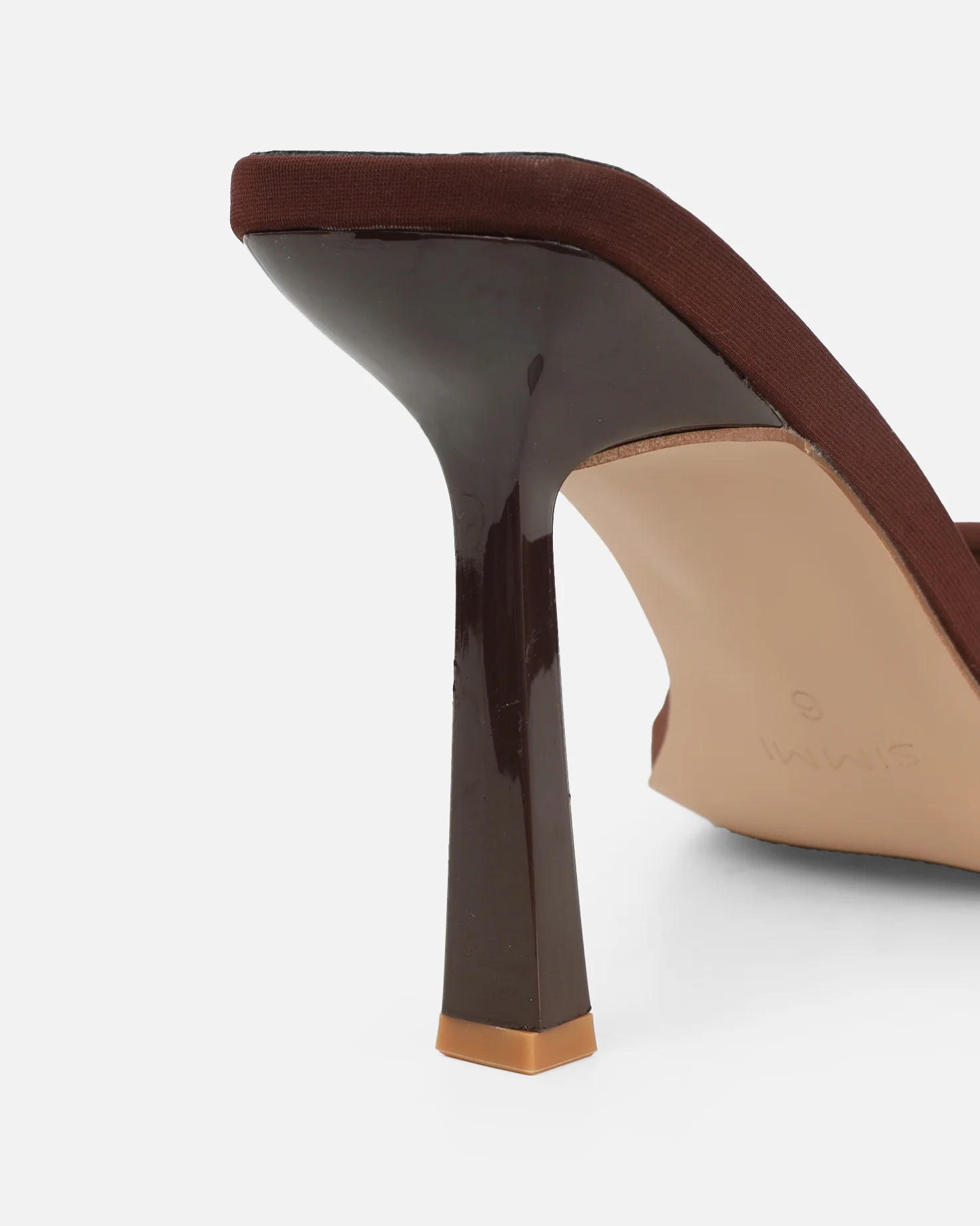 Lolly Brown Lycra Padded Mules - Image 3