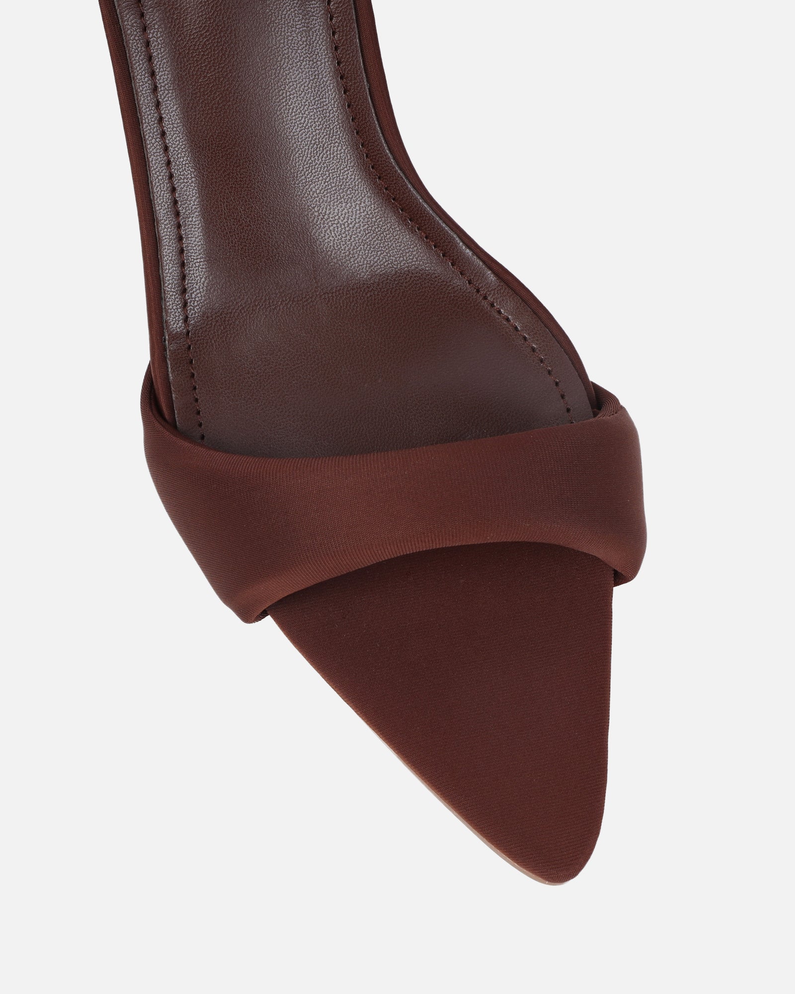 Lolly Brown Lycra Padded Mules - Image 4