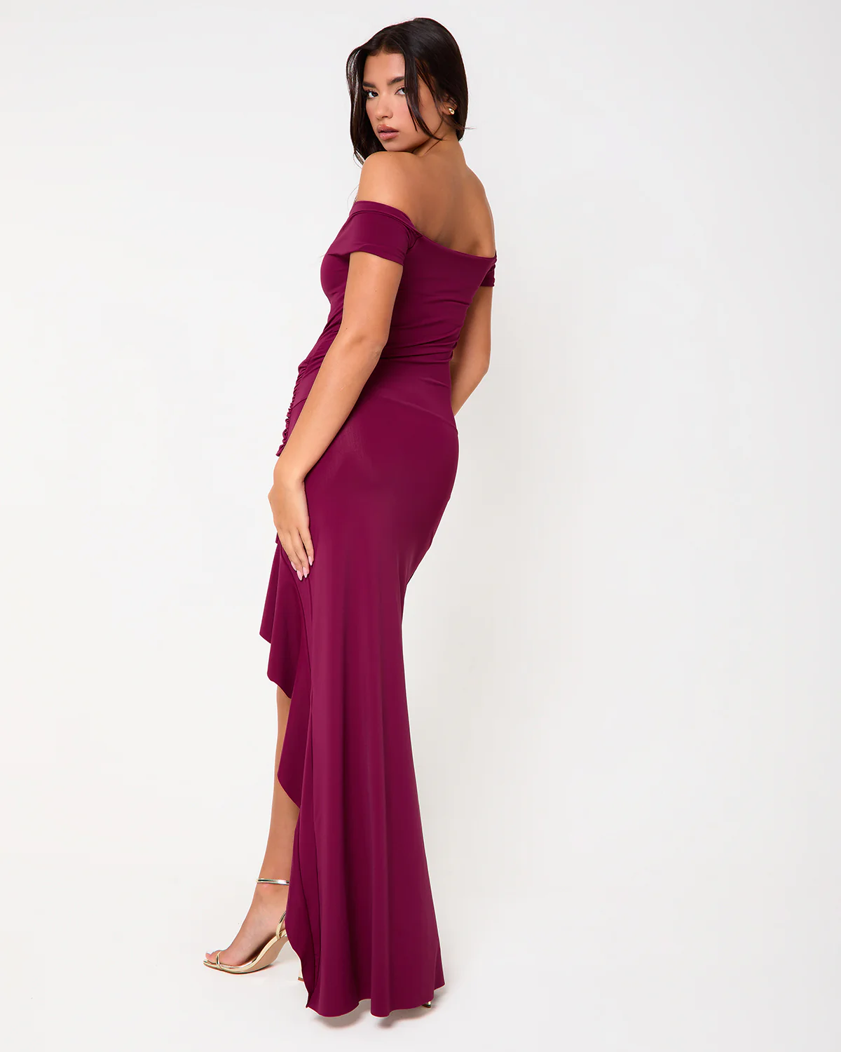 Long Island Off The Shoulder Ruffle Hem Maxi Dress - Image 2