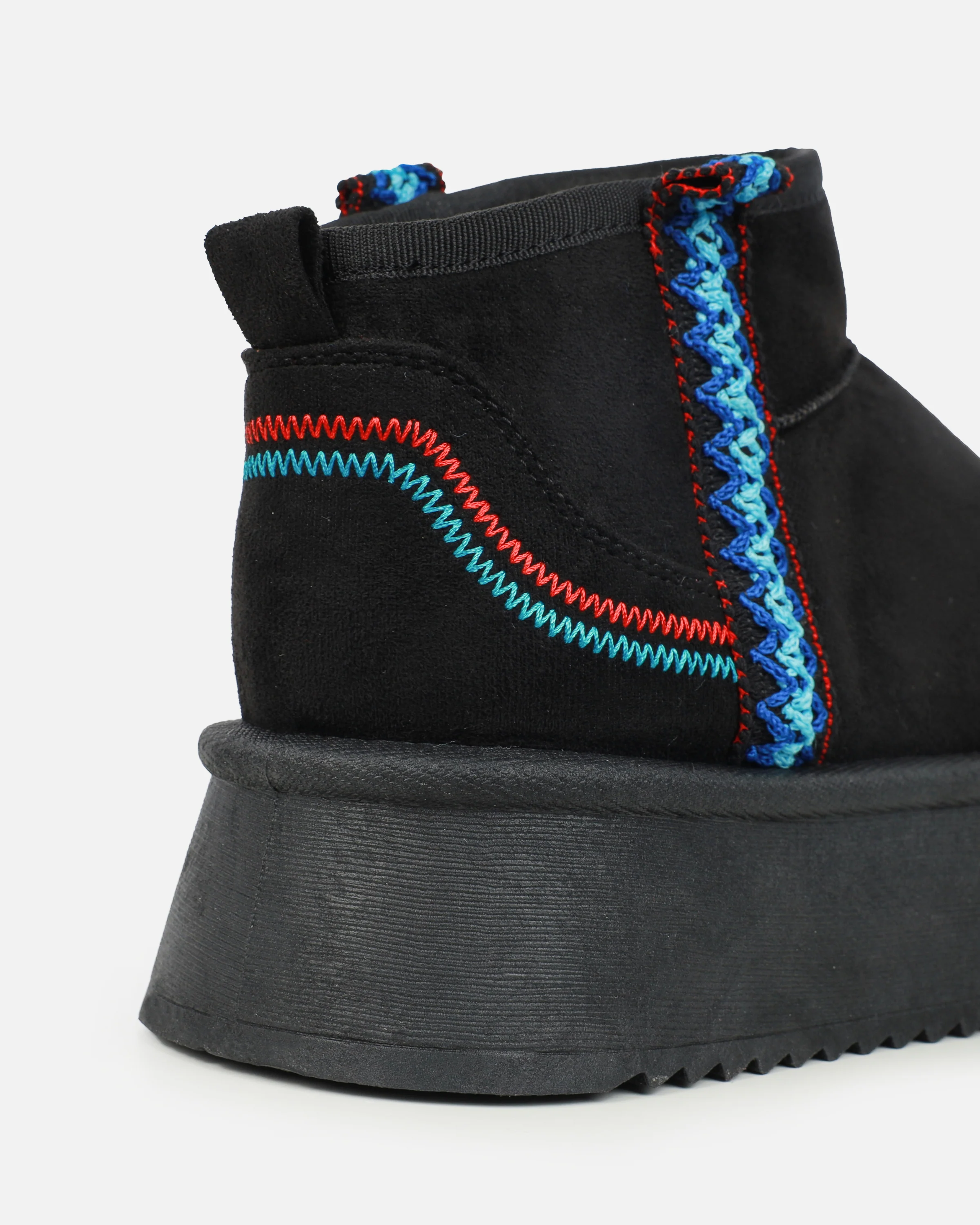 Louie Black Faux Suede Flatform Boots - Image 3