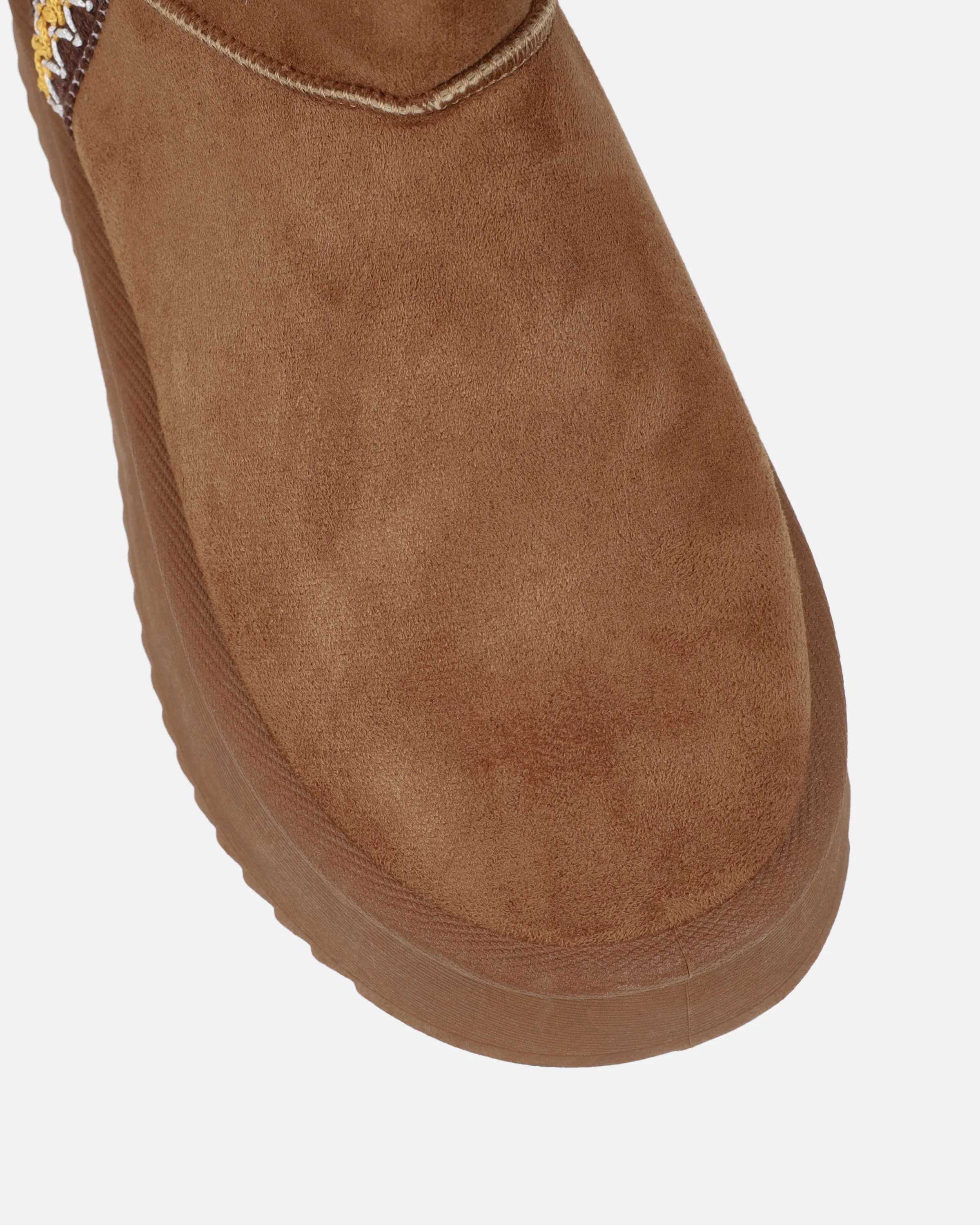 Louie Tan Faux Suede Flatform Boots - Image 4