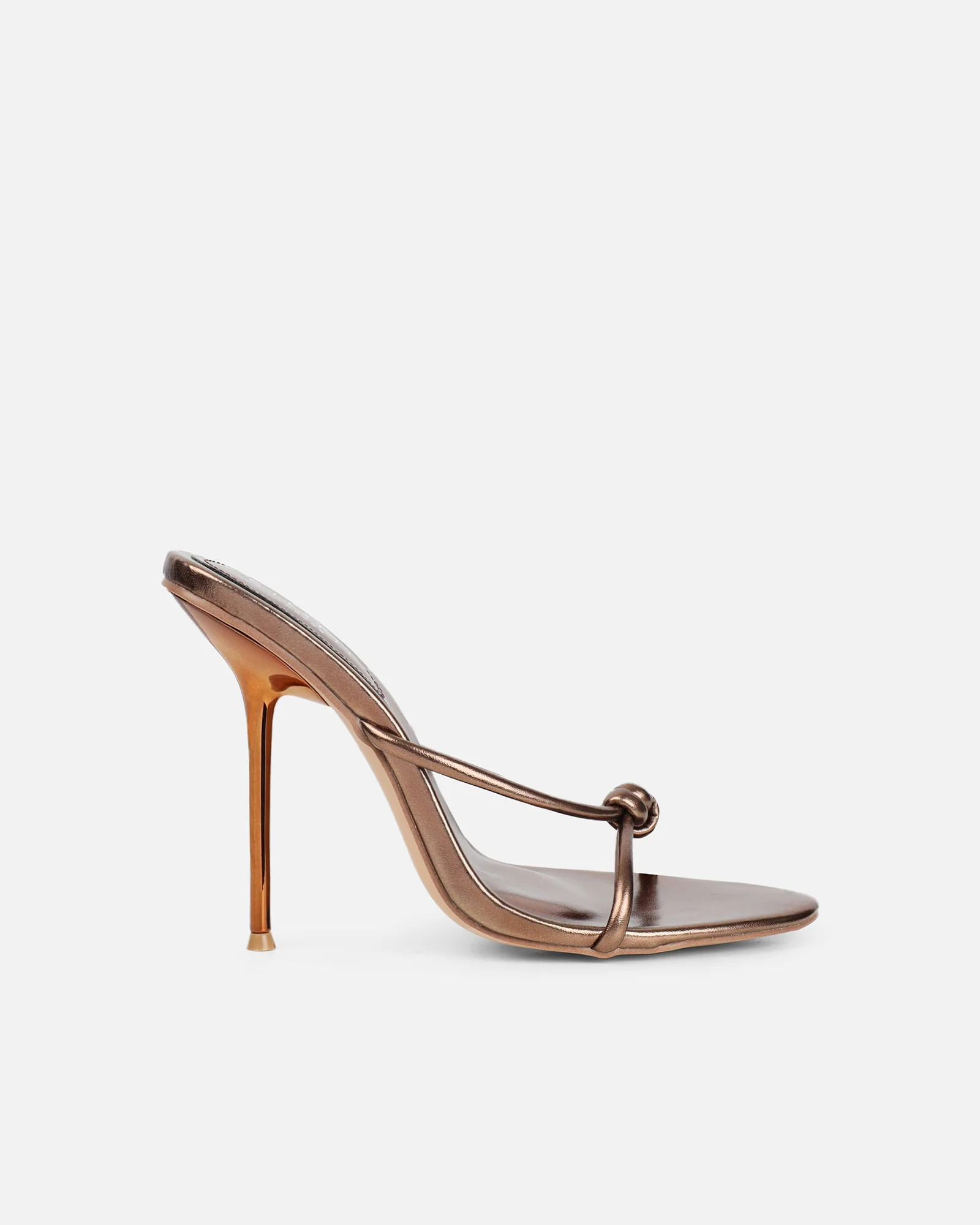 Louna Bronze Metallic Twist Heeled Sandals - Image 2
