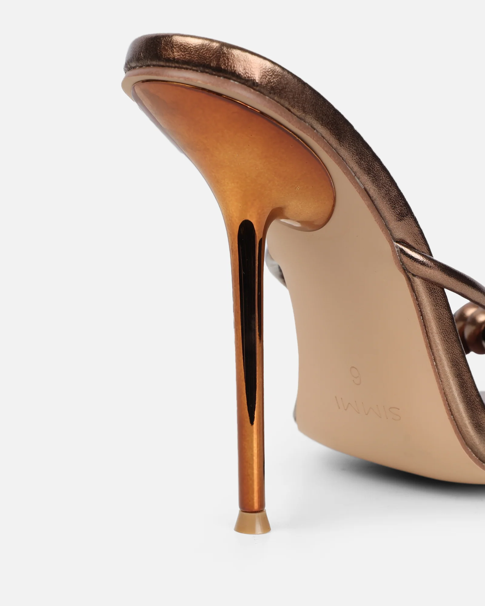Louna Bronze Metallic Twist Heeled Sandals - Image 3