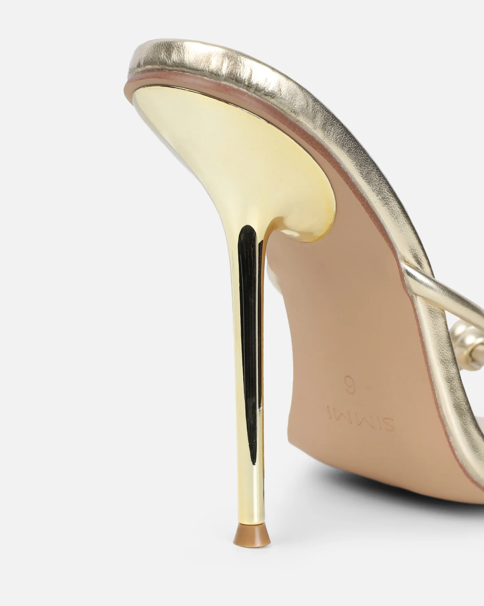 Louna Gold Metallic Twist Heeled Sandals - Image 3
