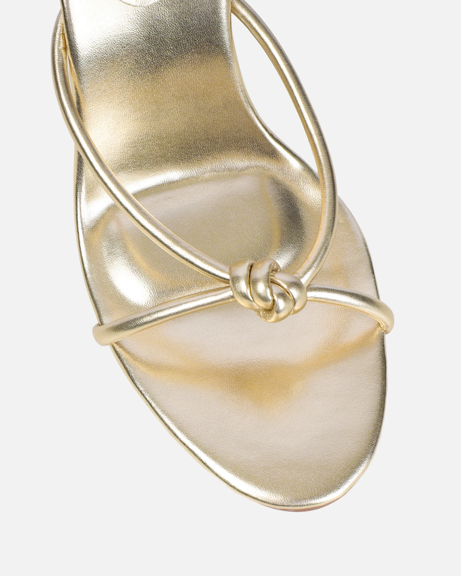 Louna Gold Metallic Twist Heeled Sandals - Image 4