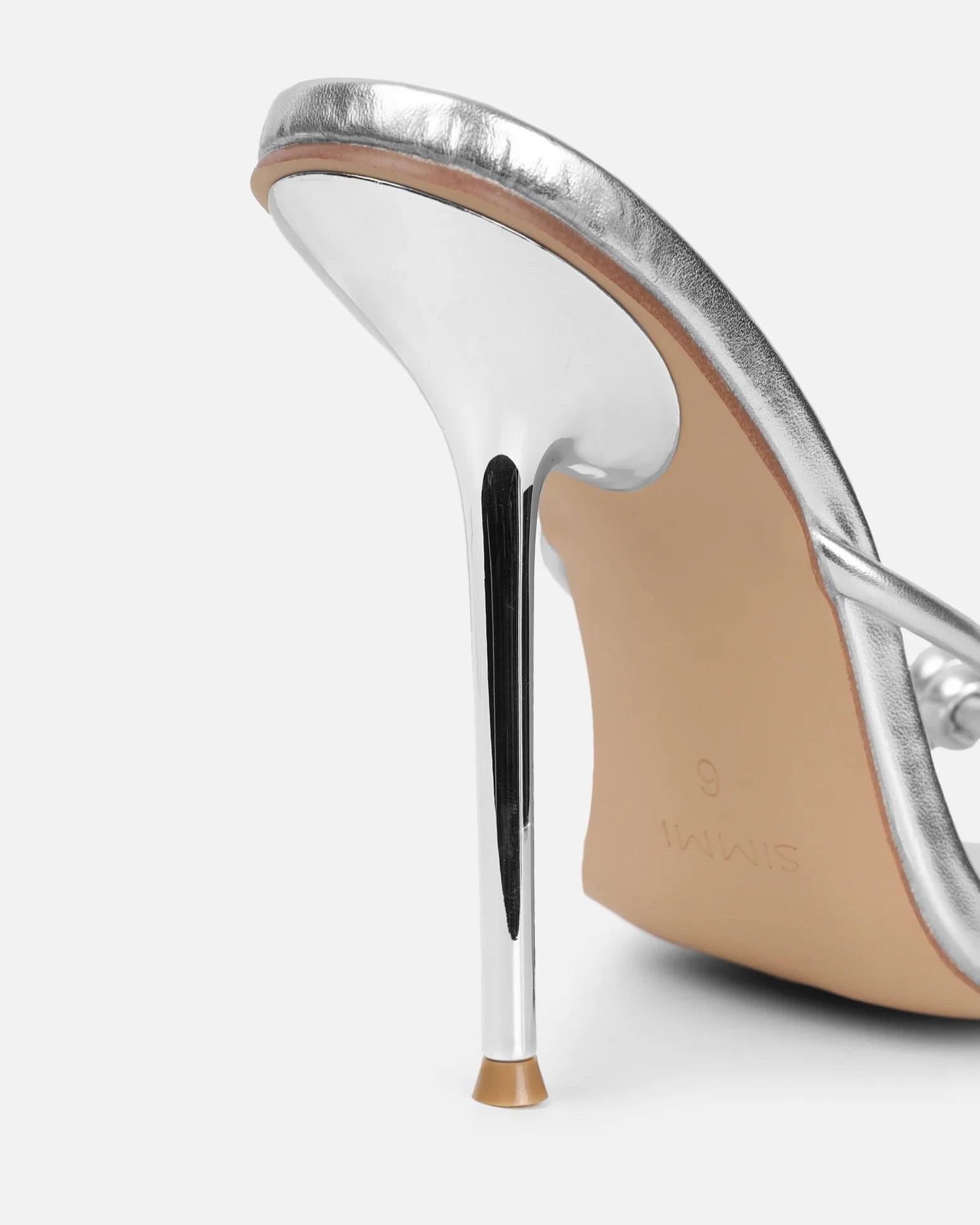Louna Silver Metallic Twist Heeled Sandals - Image 3
