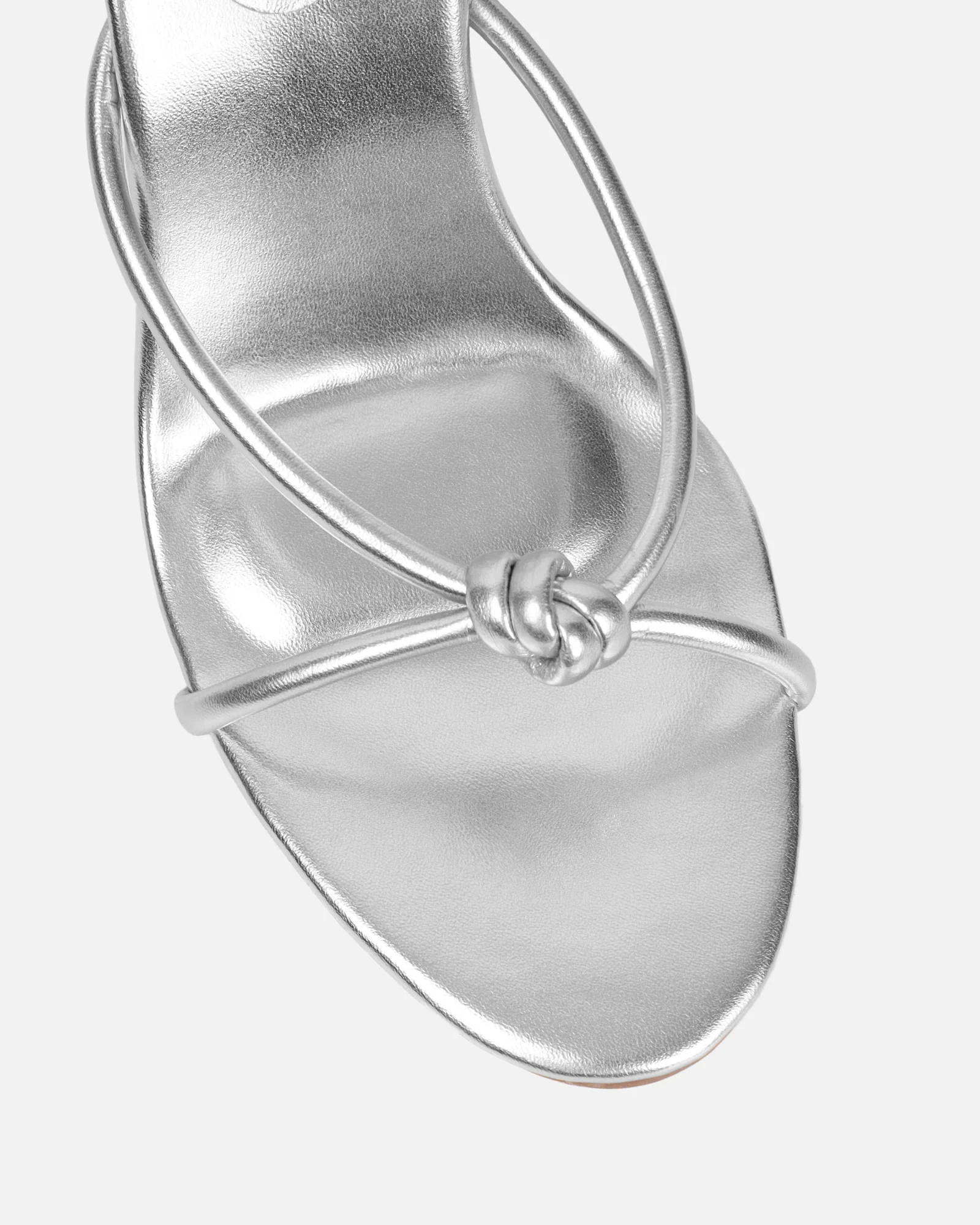 Louna Silver Metallic Twist Heeled Sandals - Image 4