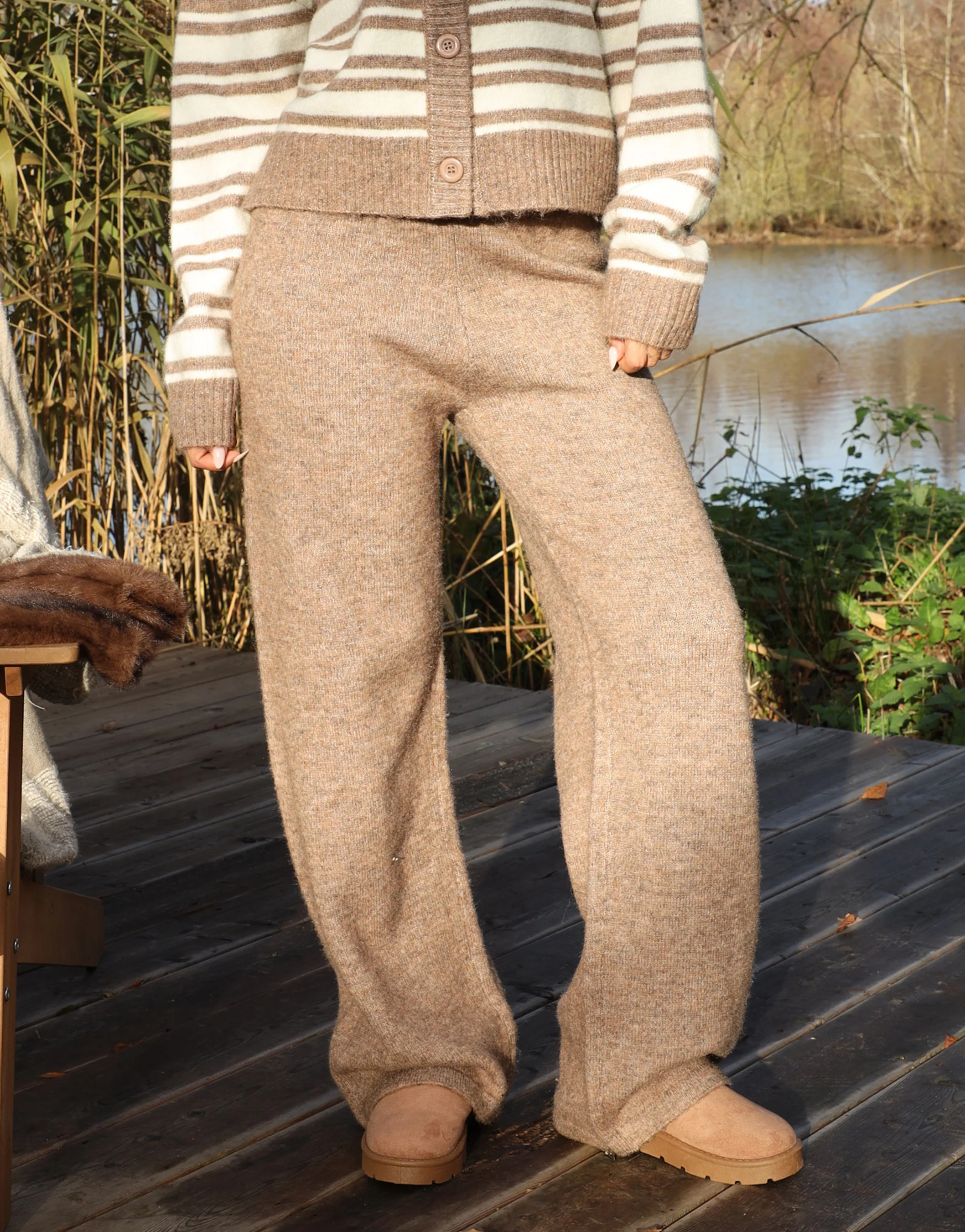 Luci Simmi Studios Knitted Trousers In Brown - Image 3