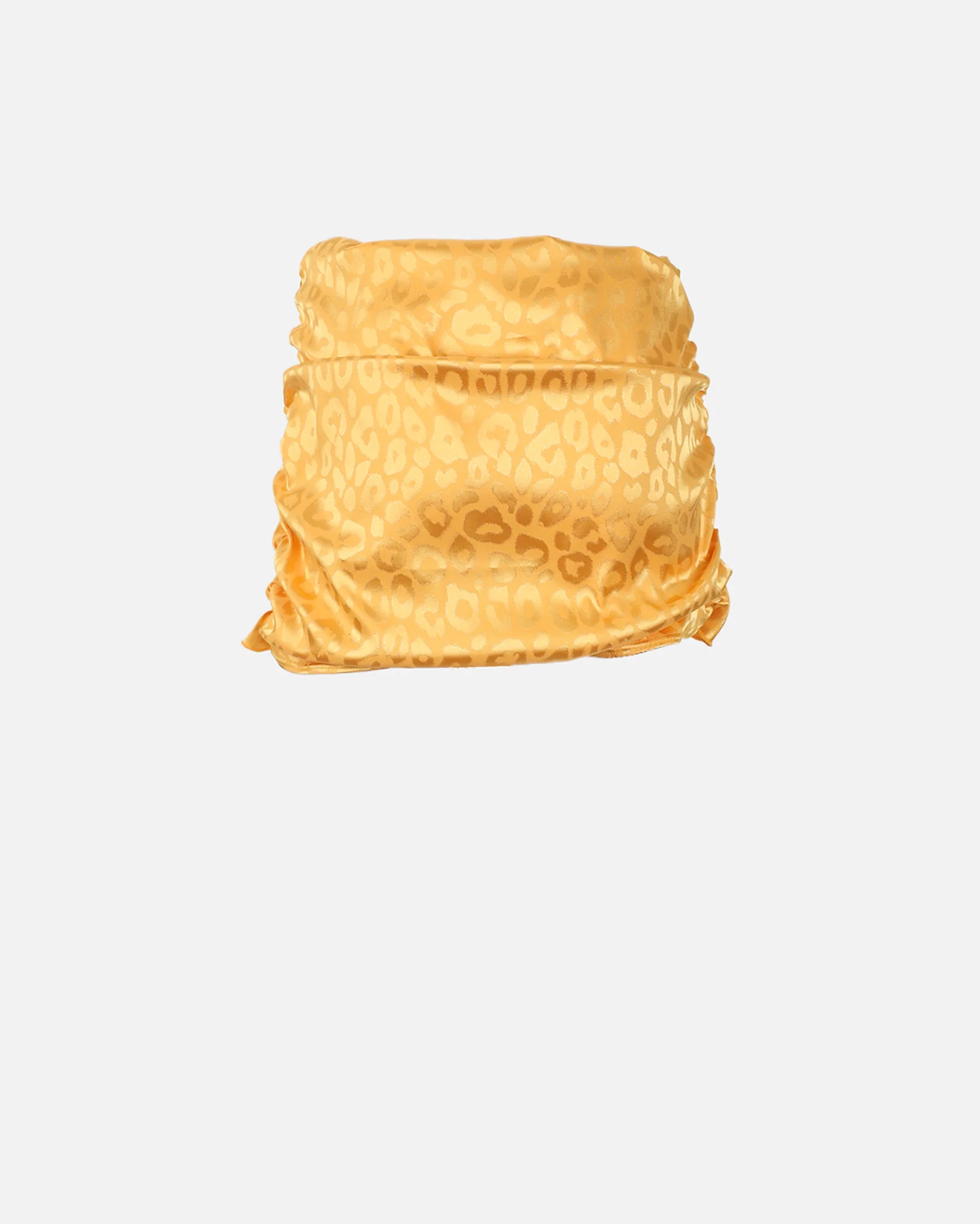 Lucia Yellow Satin Leopard Print Sarong - Image 6