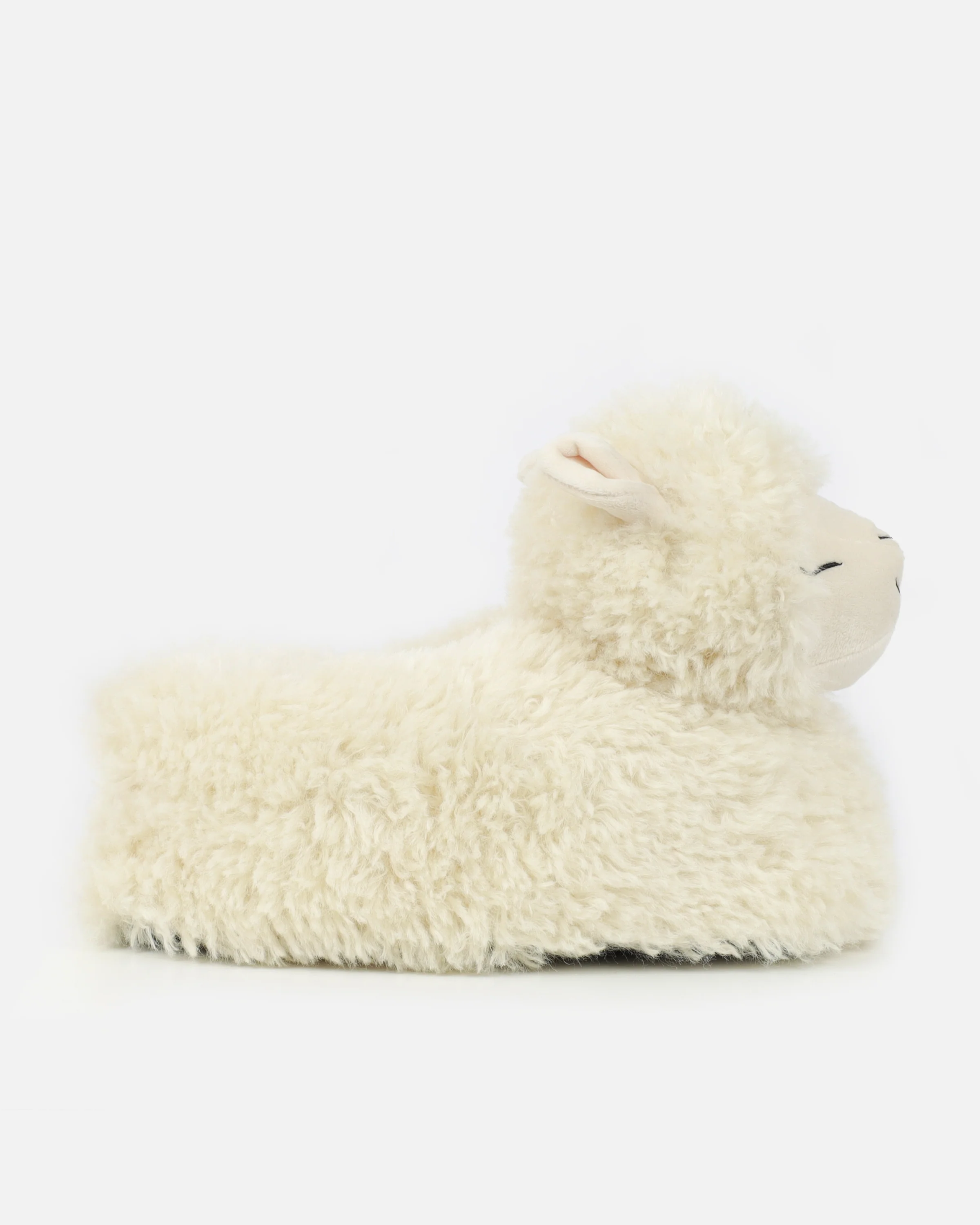 Lucy Llama Cream Fluffy Novelty Slippers - Image 2
