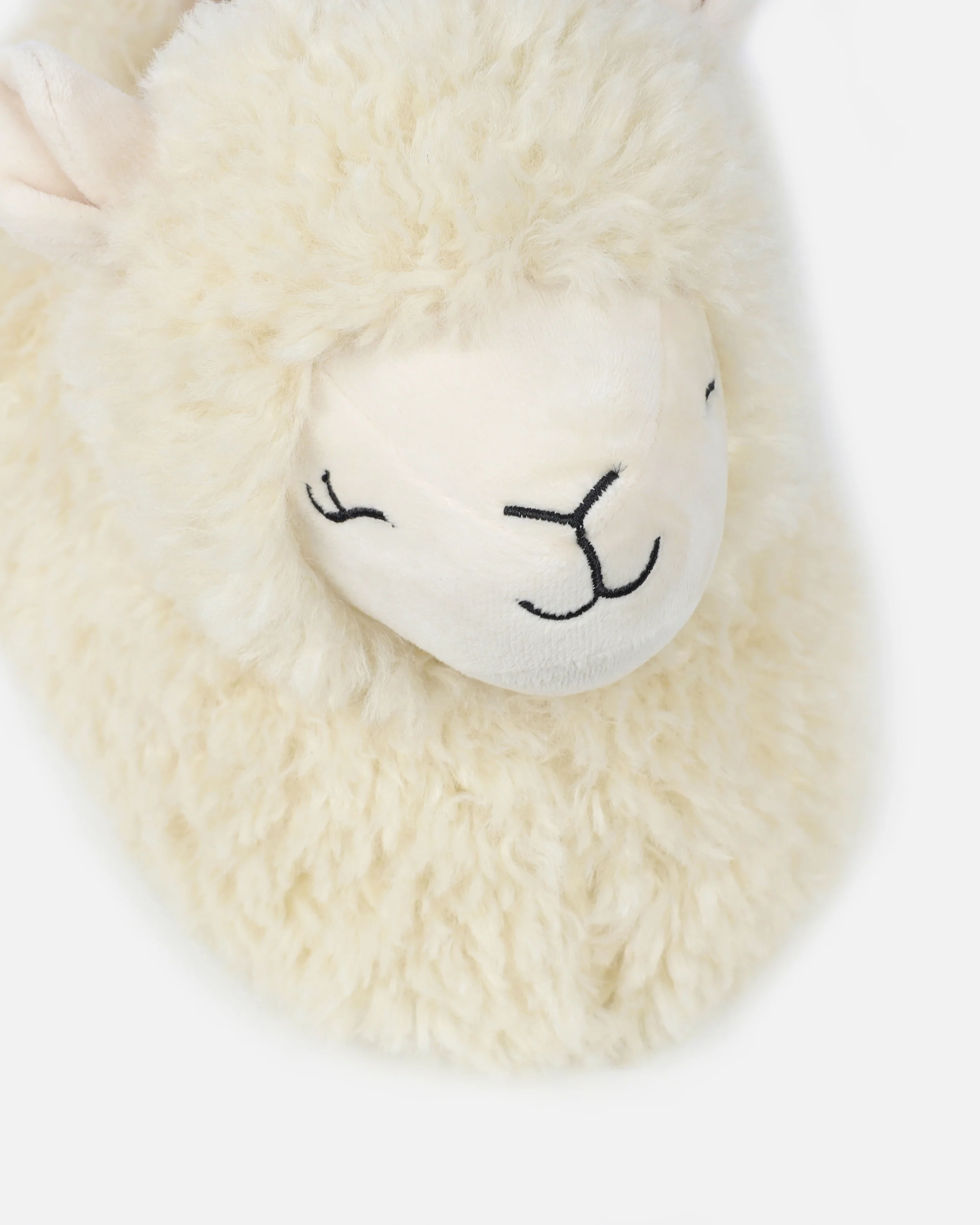 Lucy Llama Cream Fluffy Novelty Slippers - Image 4