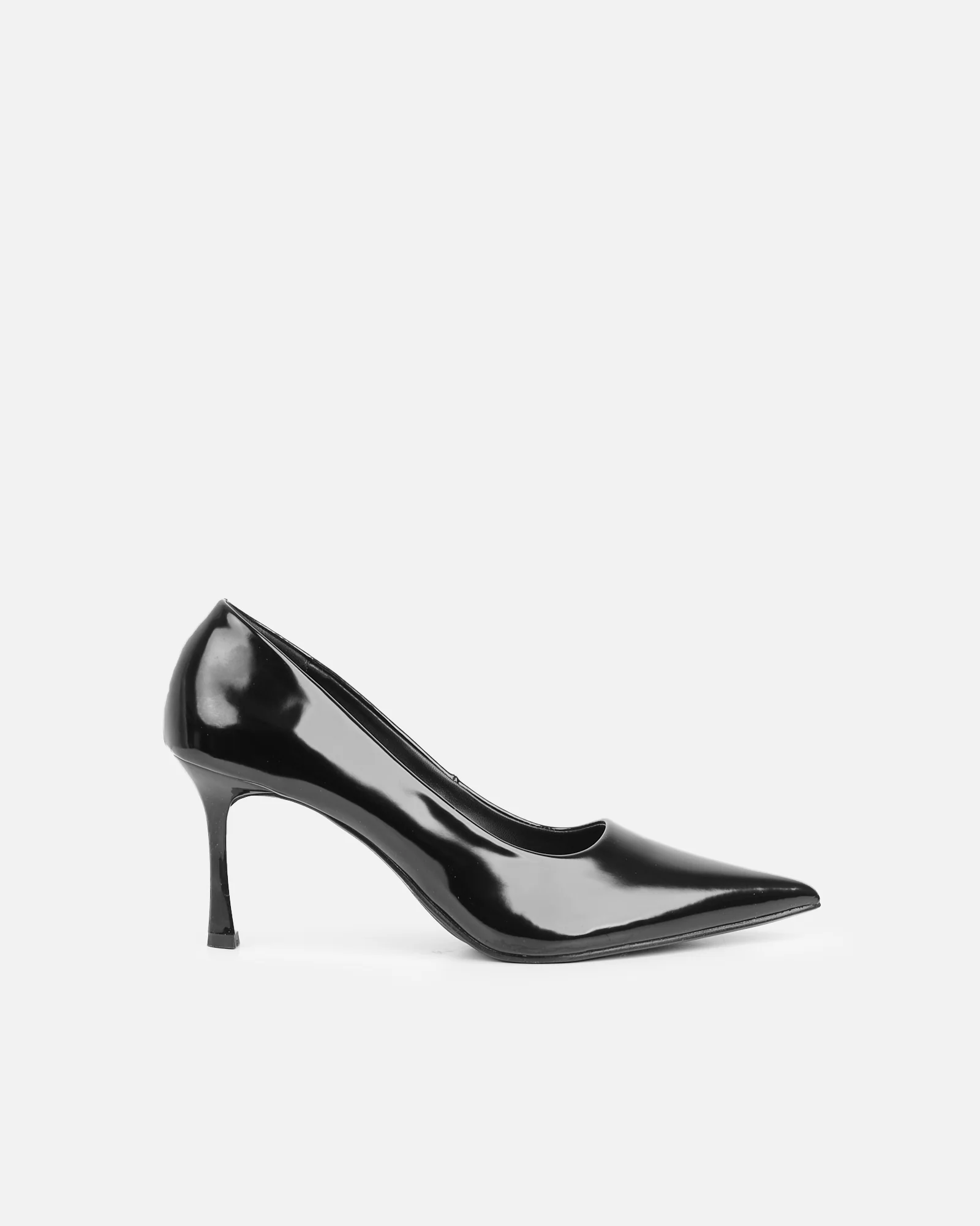 Luka Black Low Heeled Court Shoes - Image 2