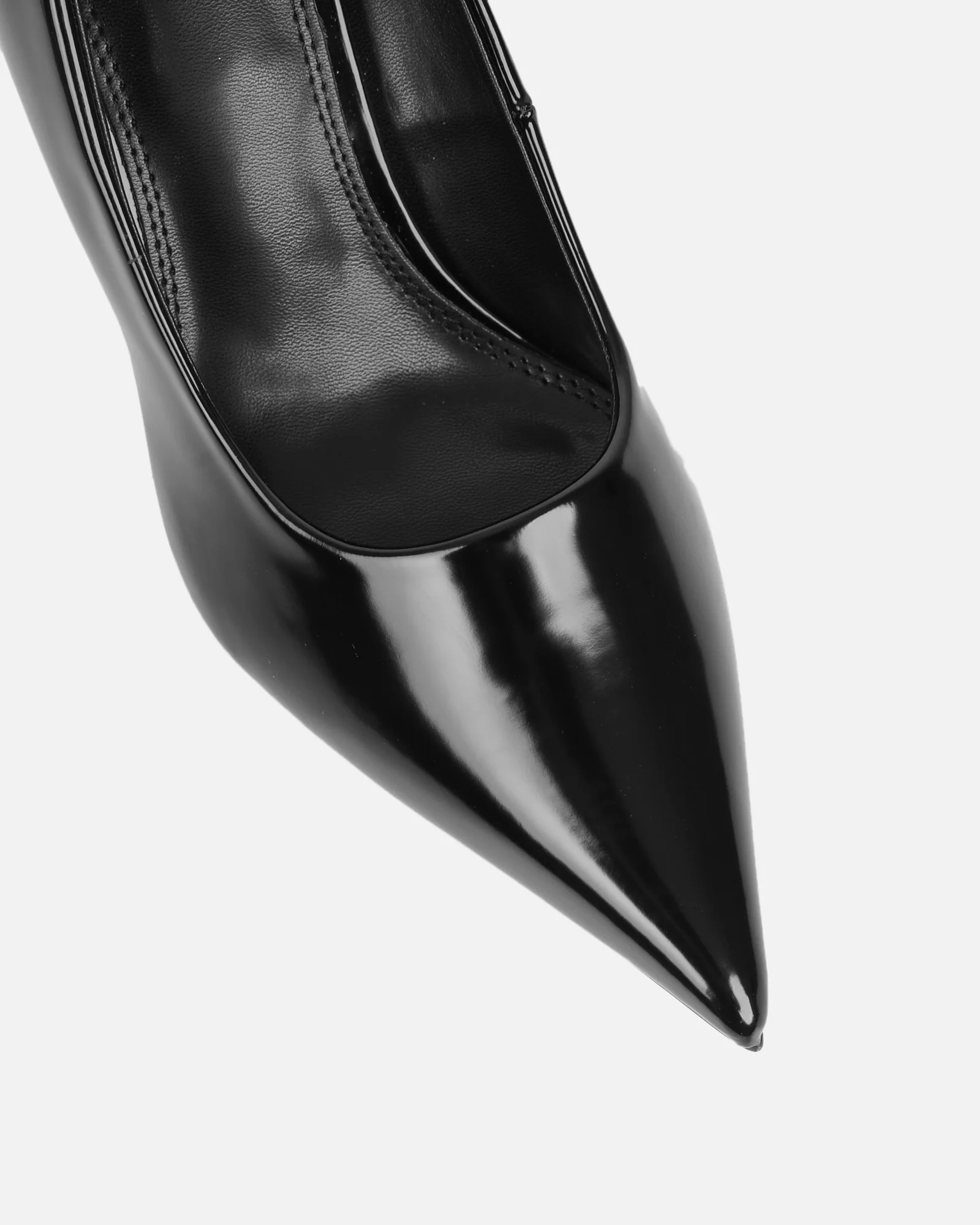 Luka Black Low Heeled Court Shoes - Image 4