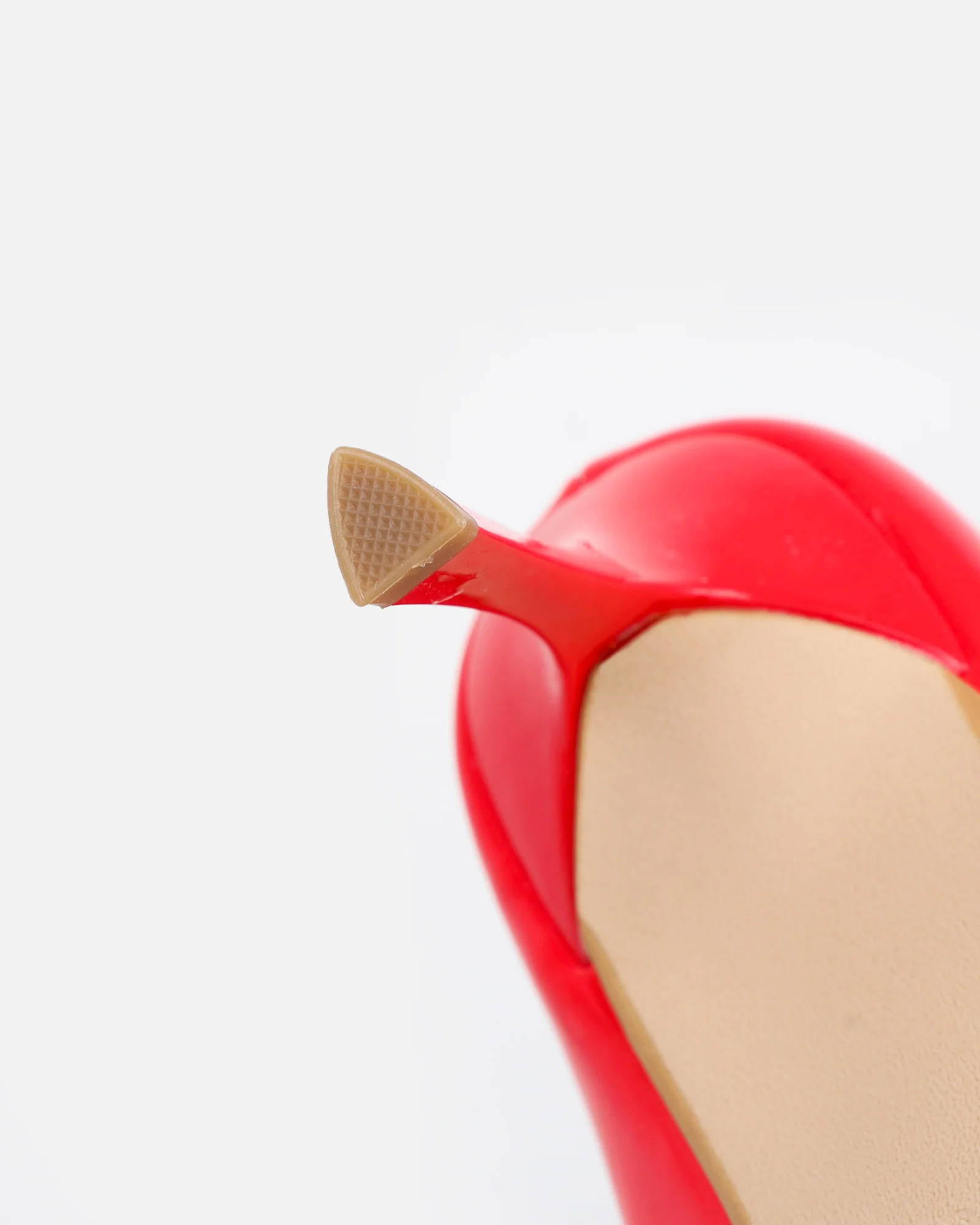 Luka Red Low Heeled Court Shoes - Image 3