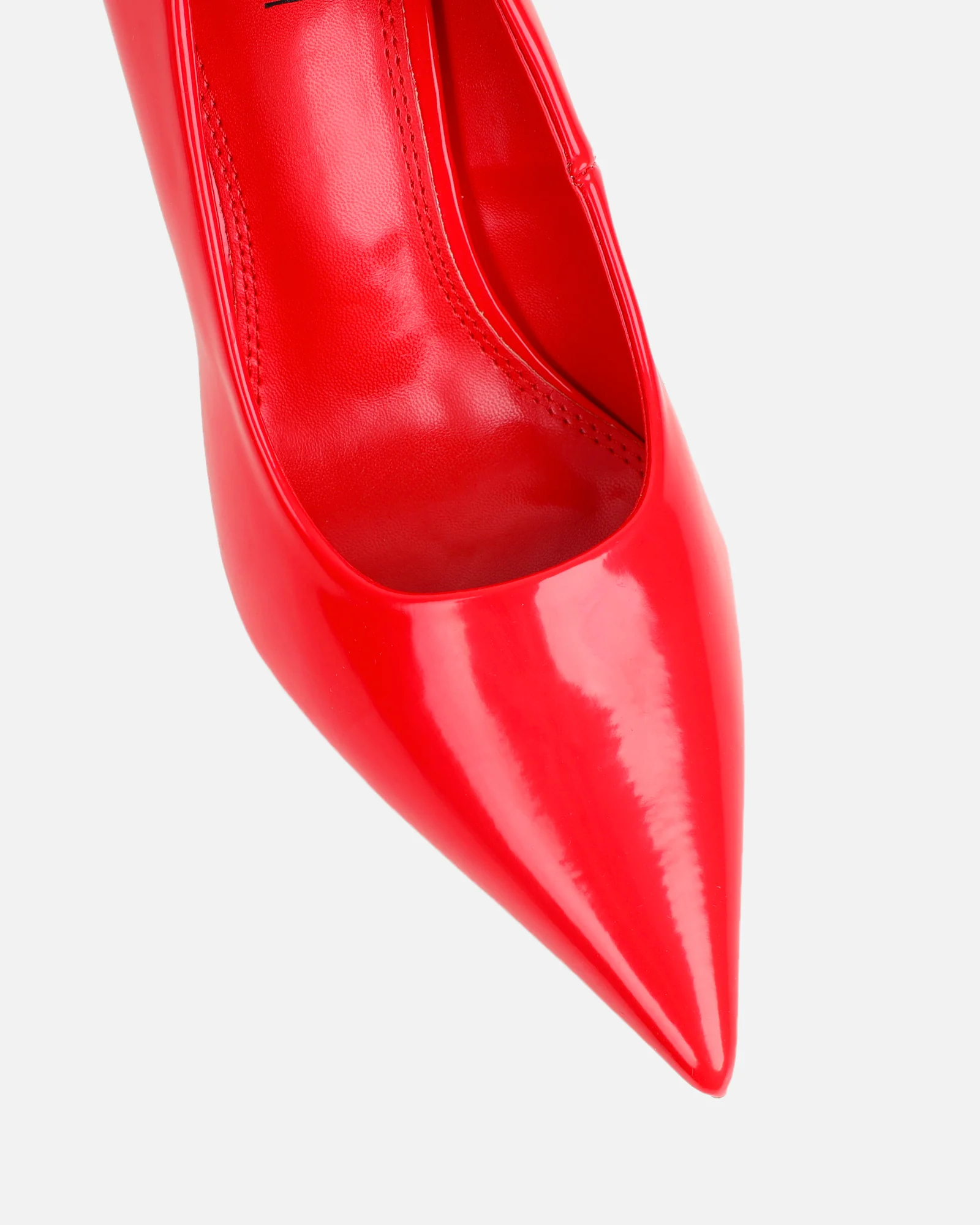 Luka Red Low Heeled Court Shoes - Image 4