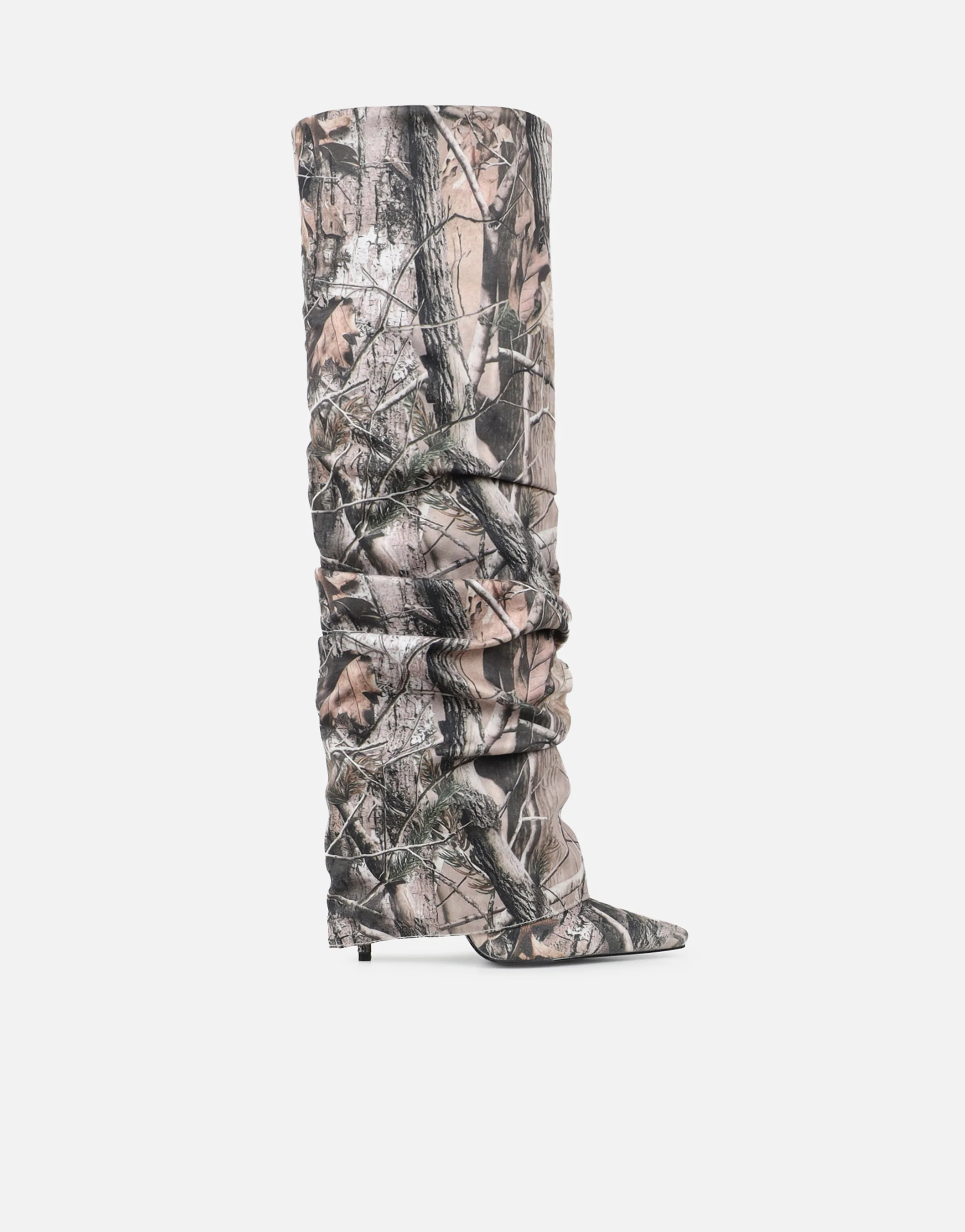 Lukas Natural Print Fold Over Heeled Boots - Image 2