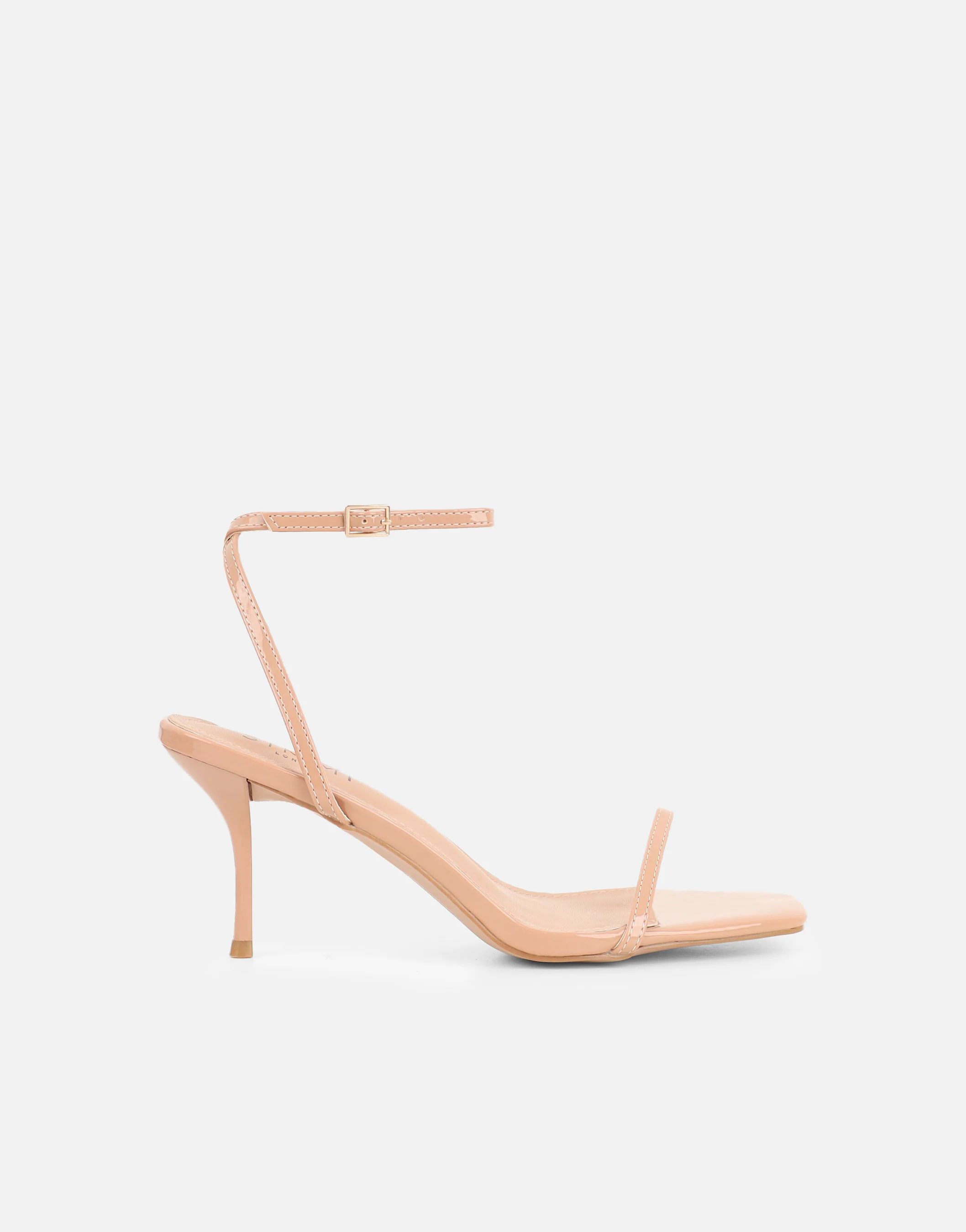 Lula Dark Beige Patent Heeled Sandals - Image 2