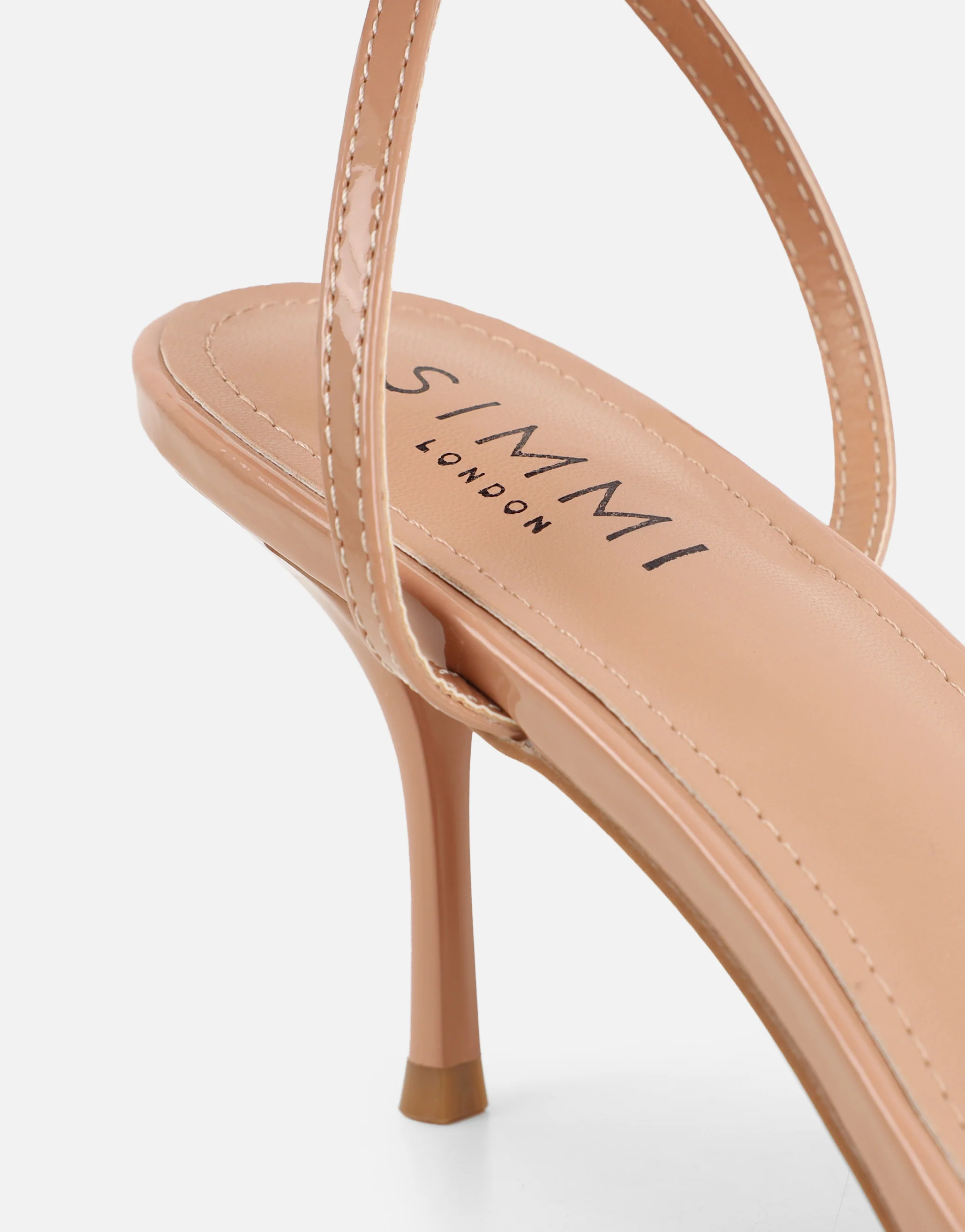 Lula Dark Beige Patent Heeled Sandals - Image 3