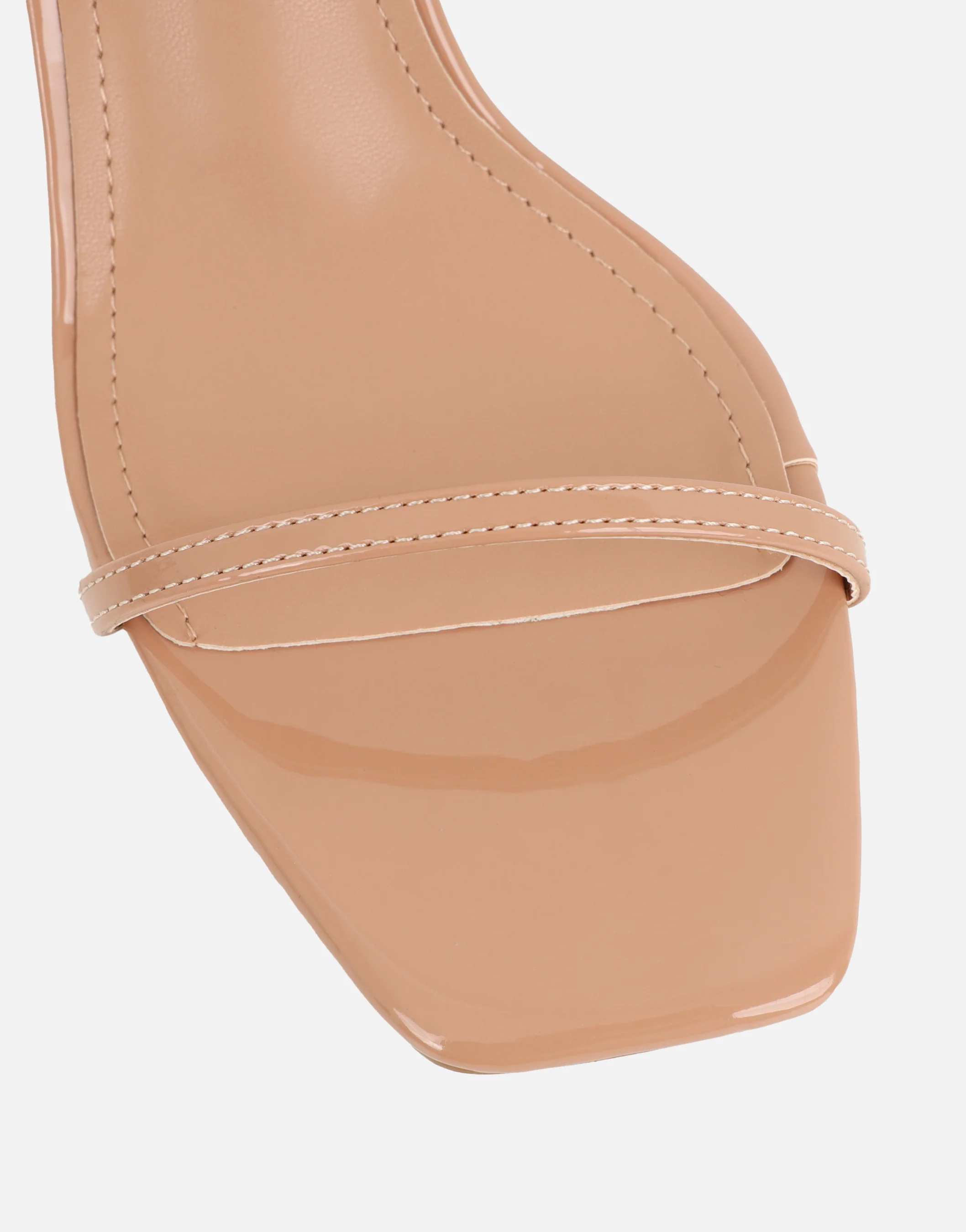 Lula Dark Beige Patent Heeled Sandals - Image 4