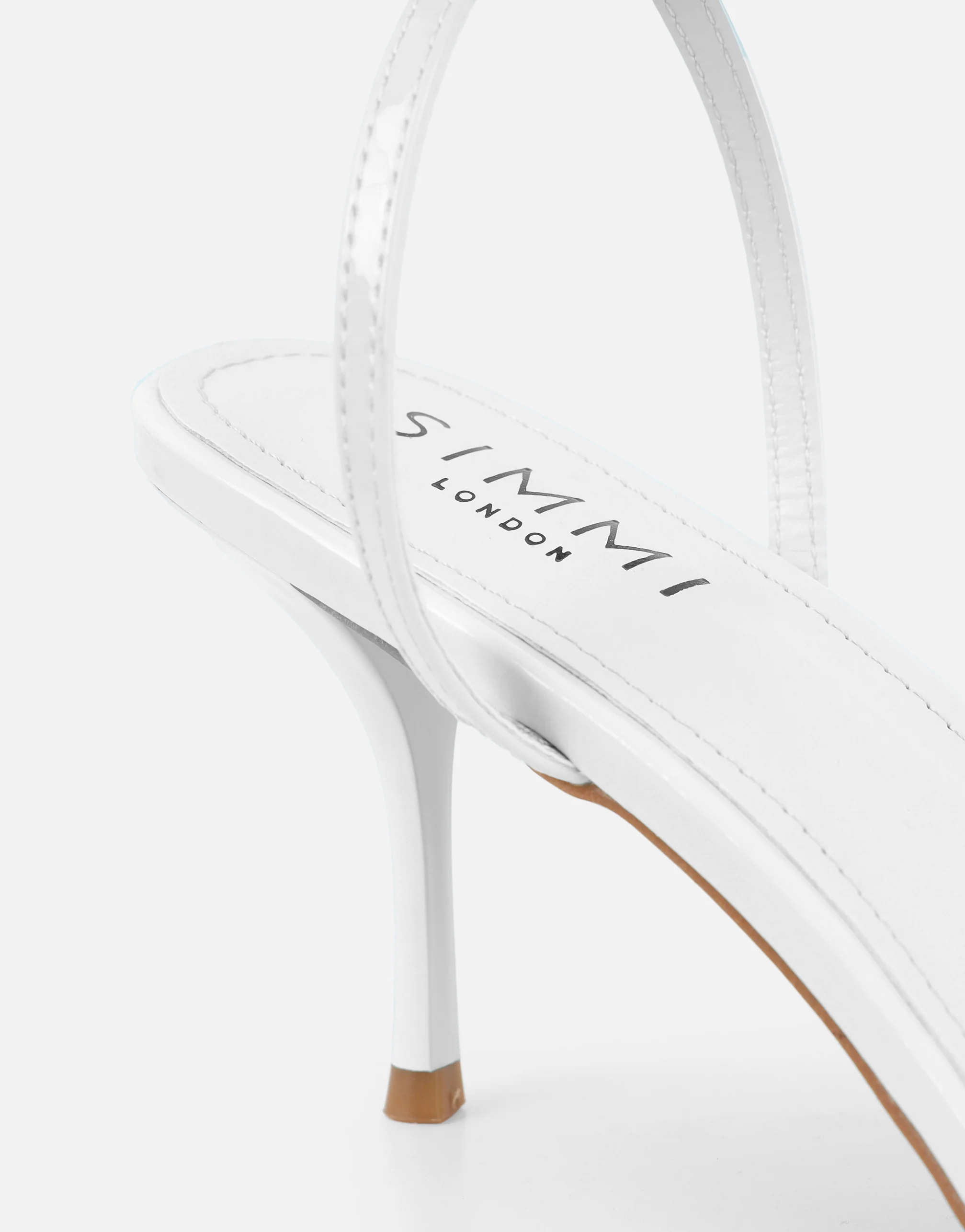 Lula White Patent Heeled Sandals - Image 3