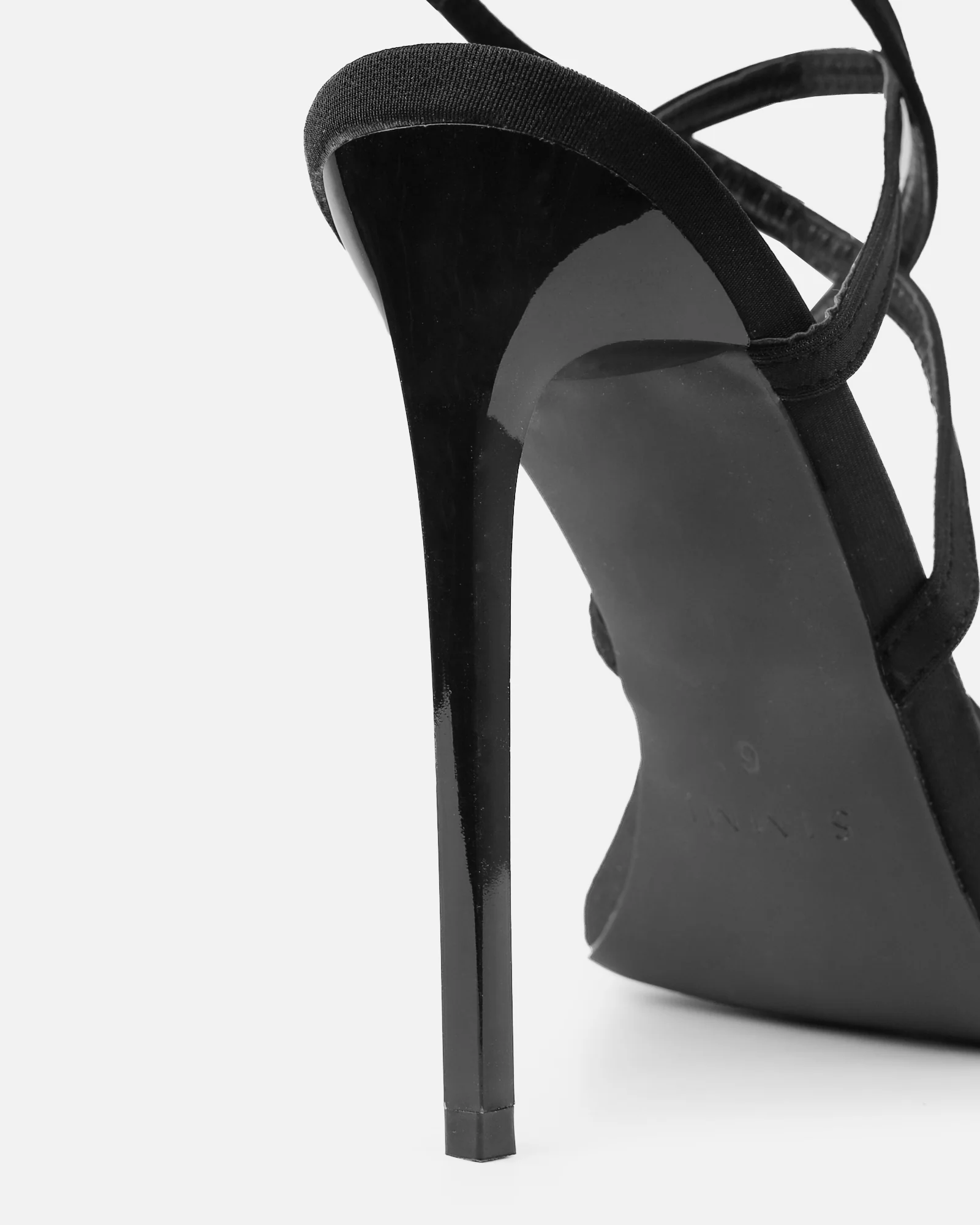 Macenna Black Lycra Heeled Sandals - Image 3