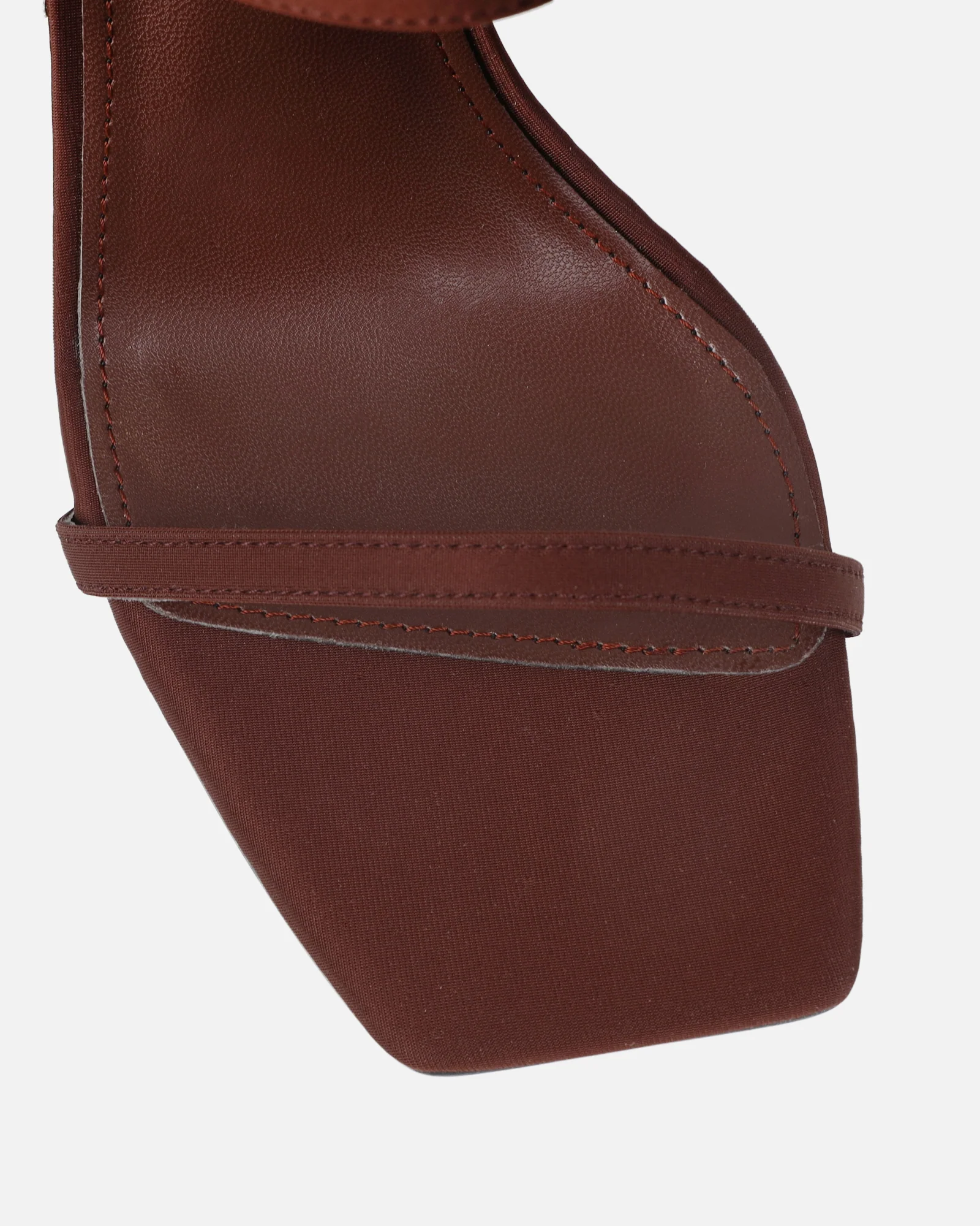 Macenna Brown Lycra Heeled Sandals - Image 4