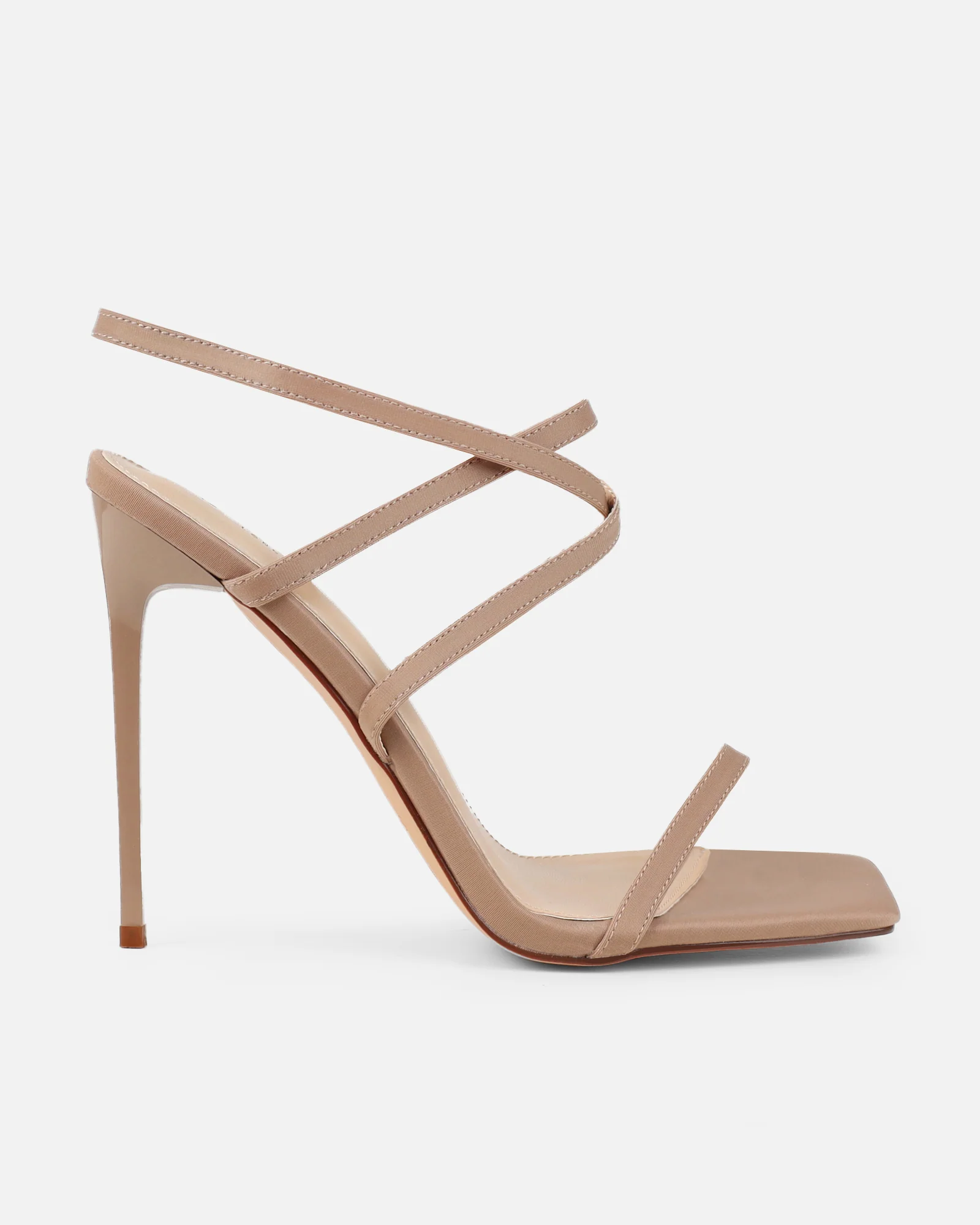 Macenna Nude Lycra Heeled Sandals - Image 2