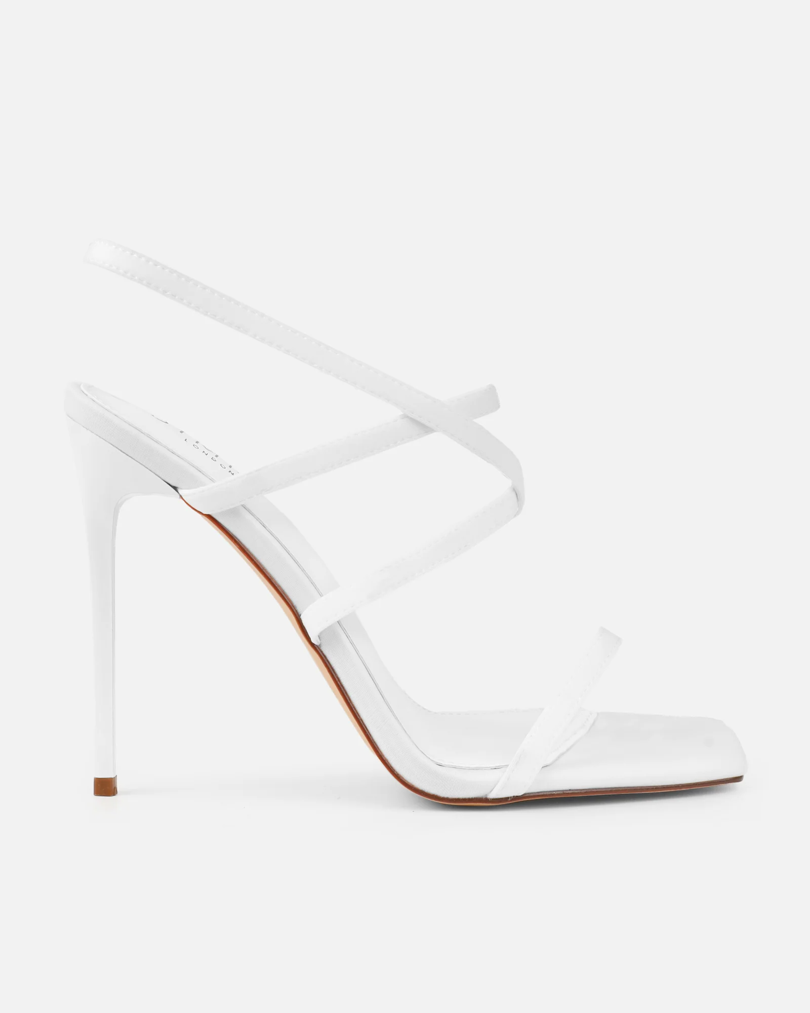 Macenna White Lycra Heeled Sandals - Image 2
