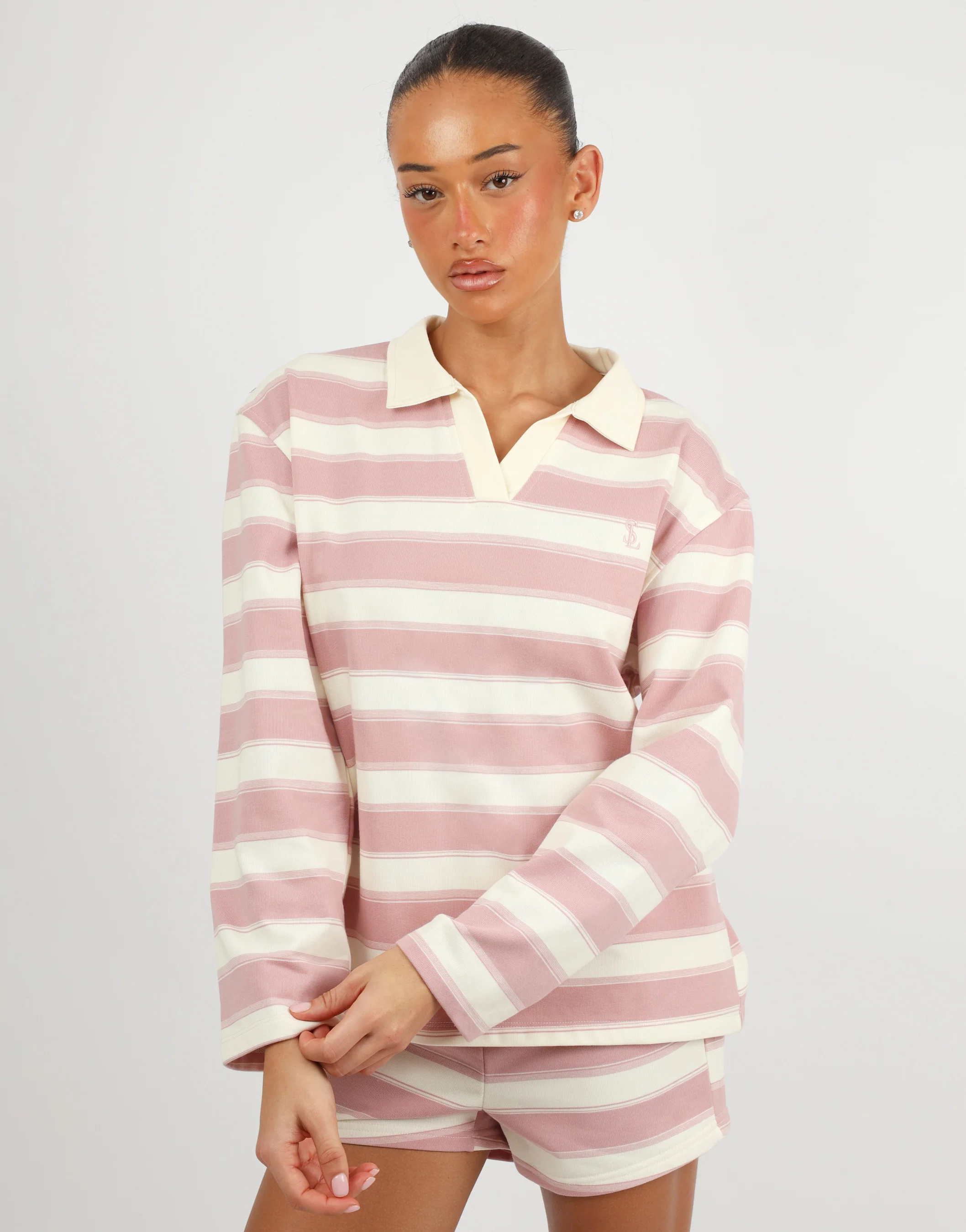Madrid Simmi Studios Stripe Rugby Top In Pink - Image 2