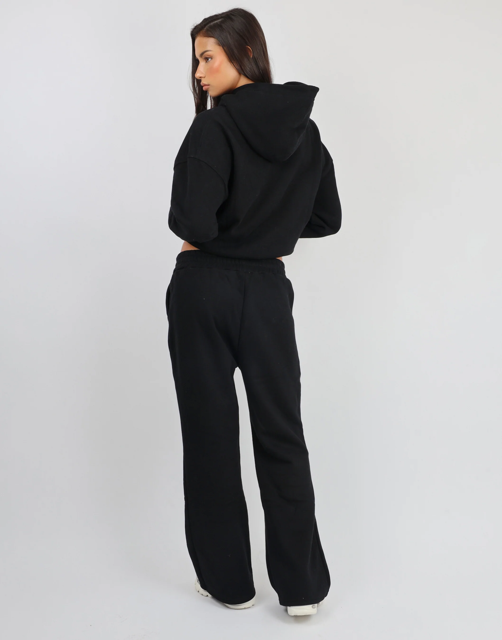 Maeve Simmi Studios Varsity Slogan Hoodie in Black - Image 4