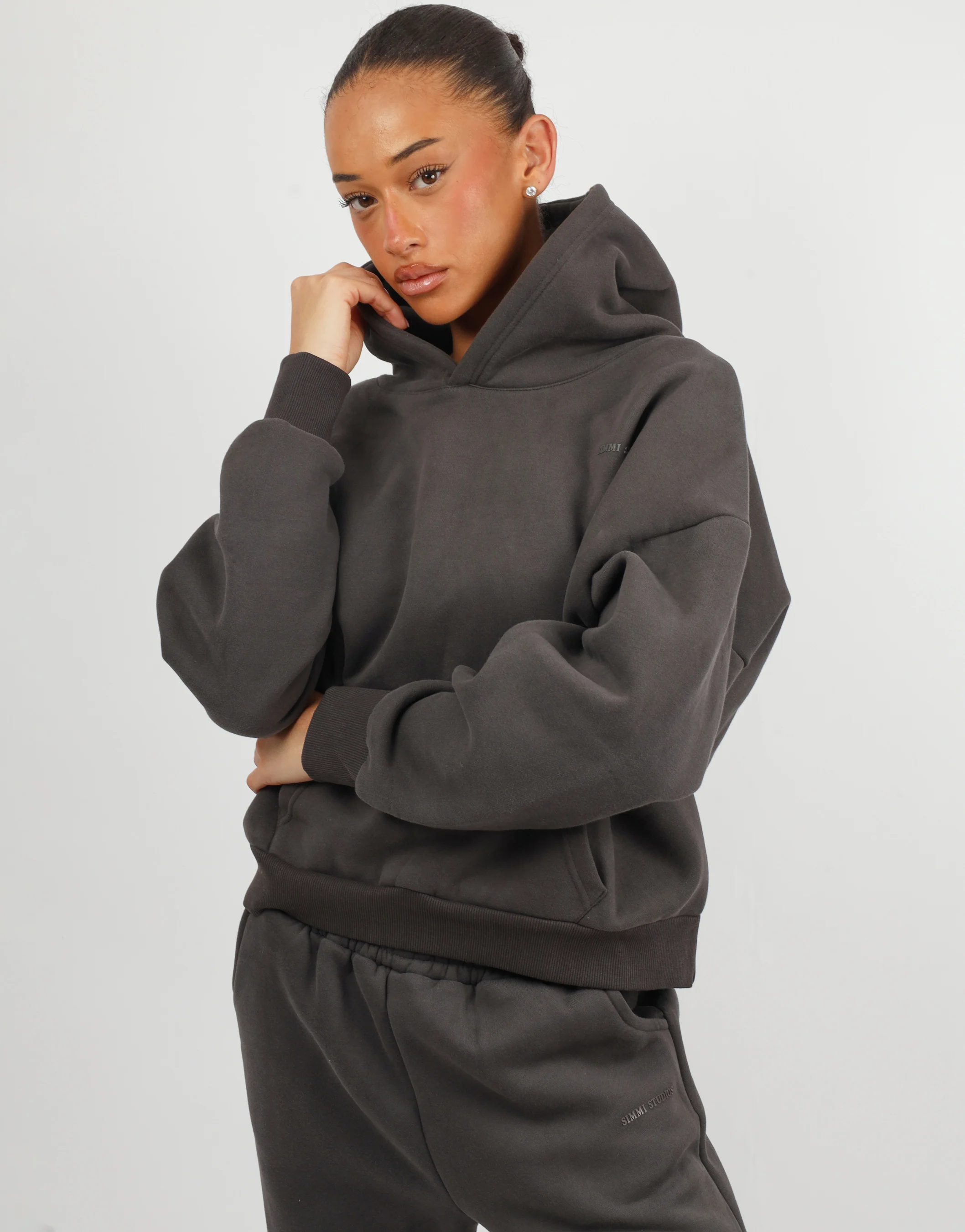 Maisy Simmi Studios Essentials Hoodie in Dark Grey - Image 2