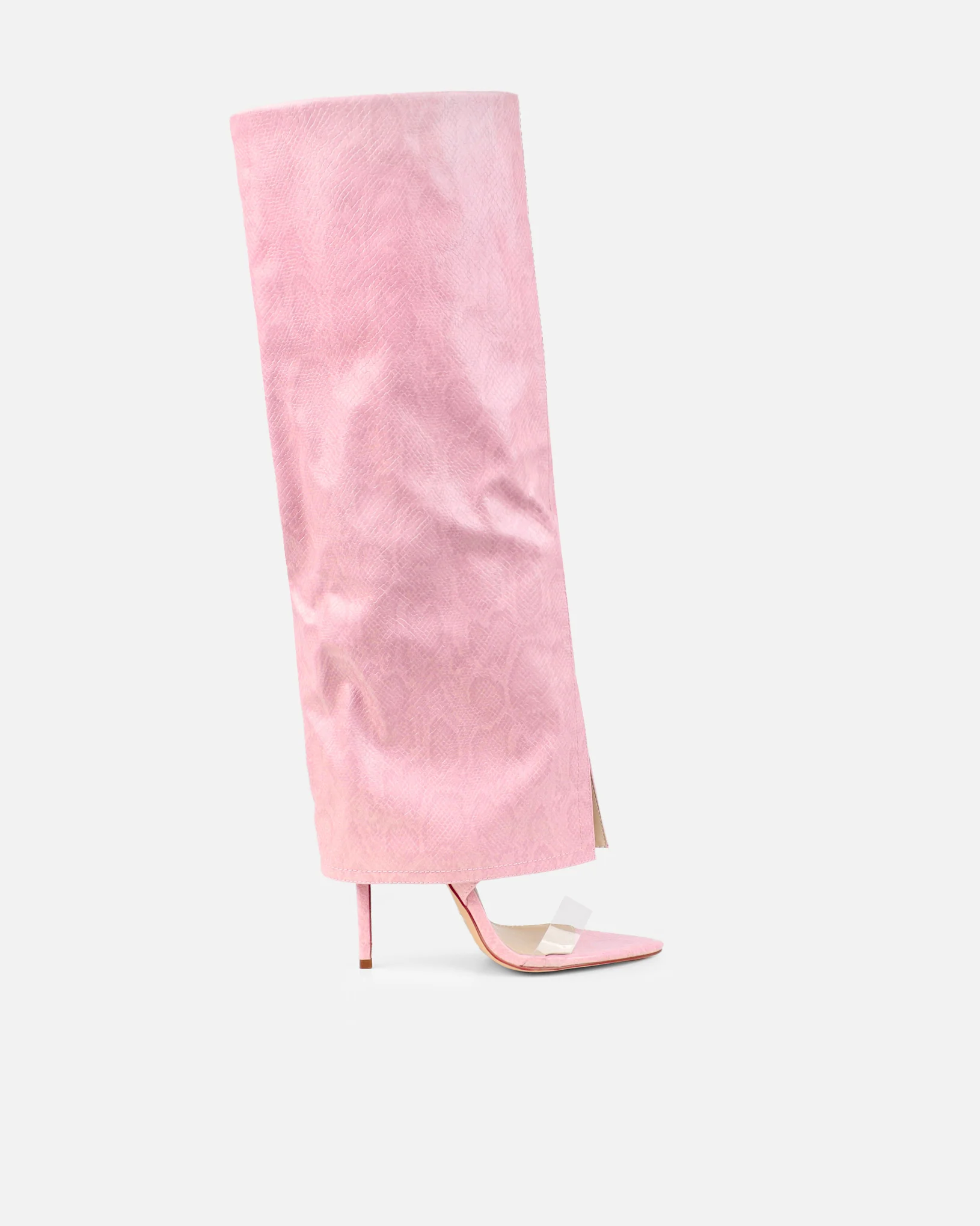 Makita Pink Faux Snake Effect Stiletto Heeled Sandals - Image 2