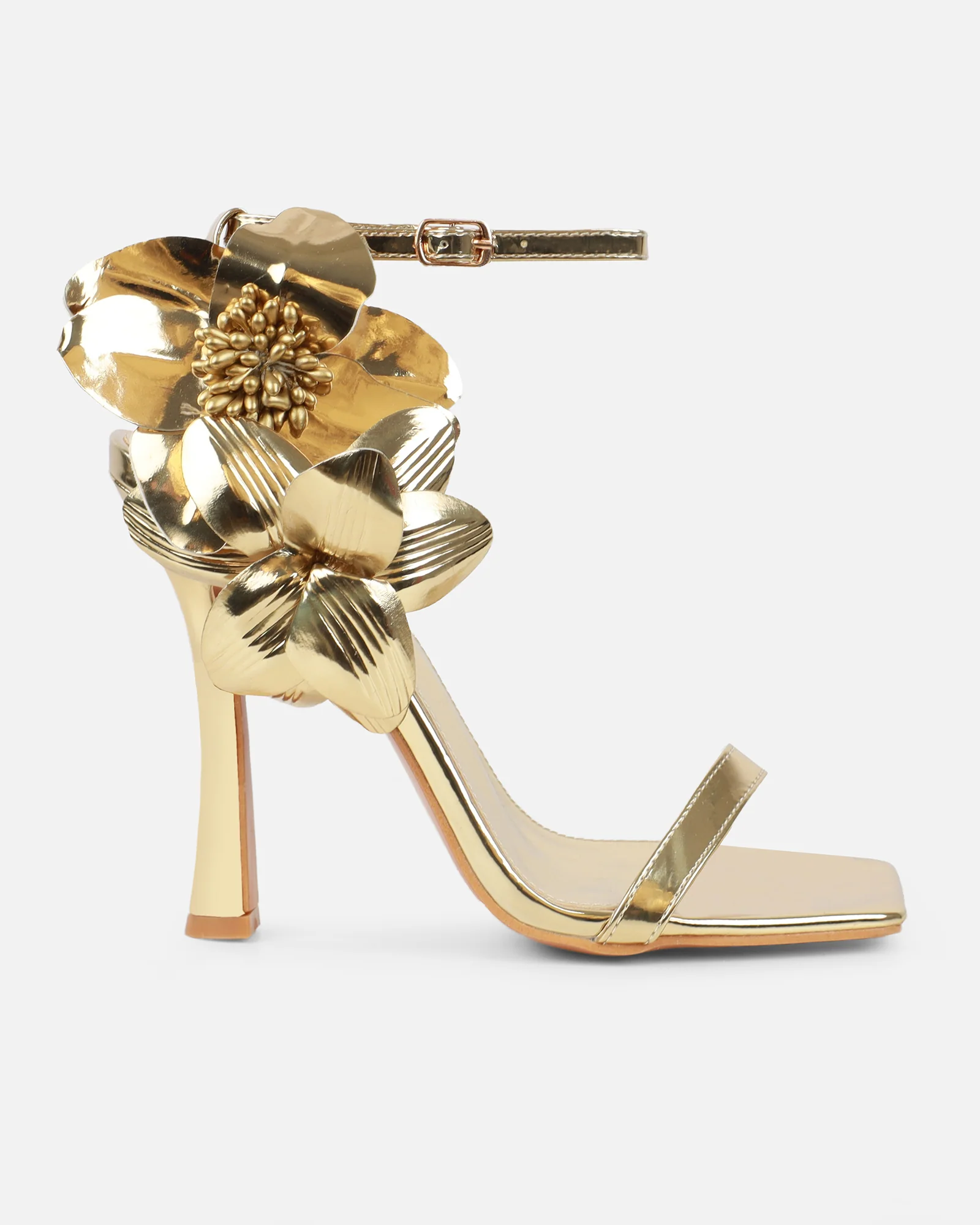 Maldive Gold Mirror Flower Heeled Sandals - Image 2