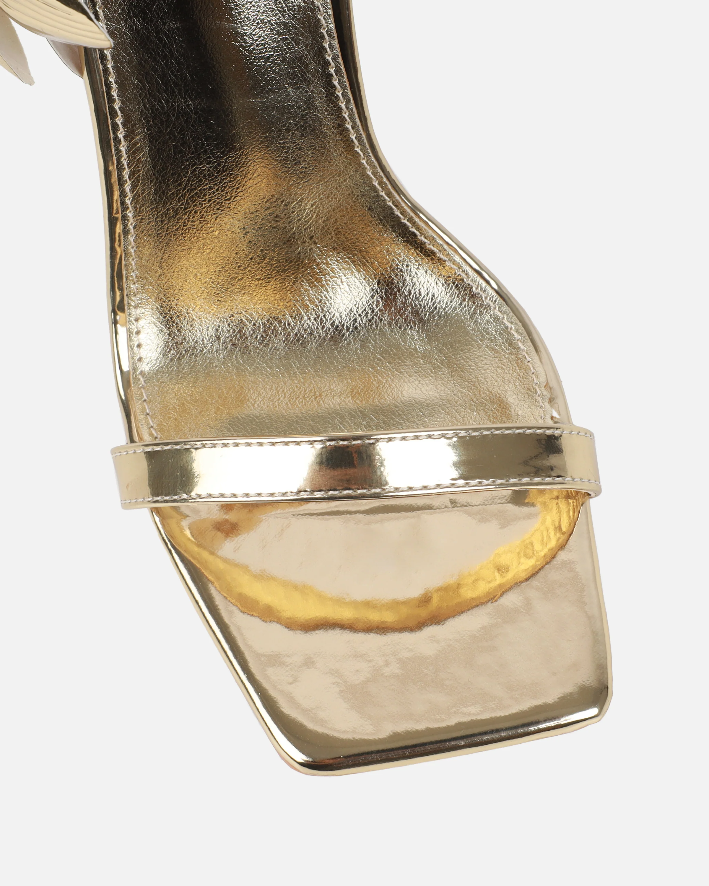 Maldive Gold Mirror Flower Heeled Sandals - Image 4