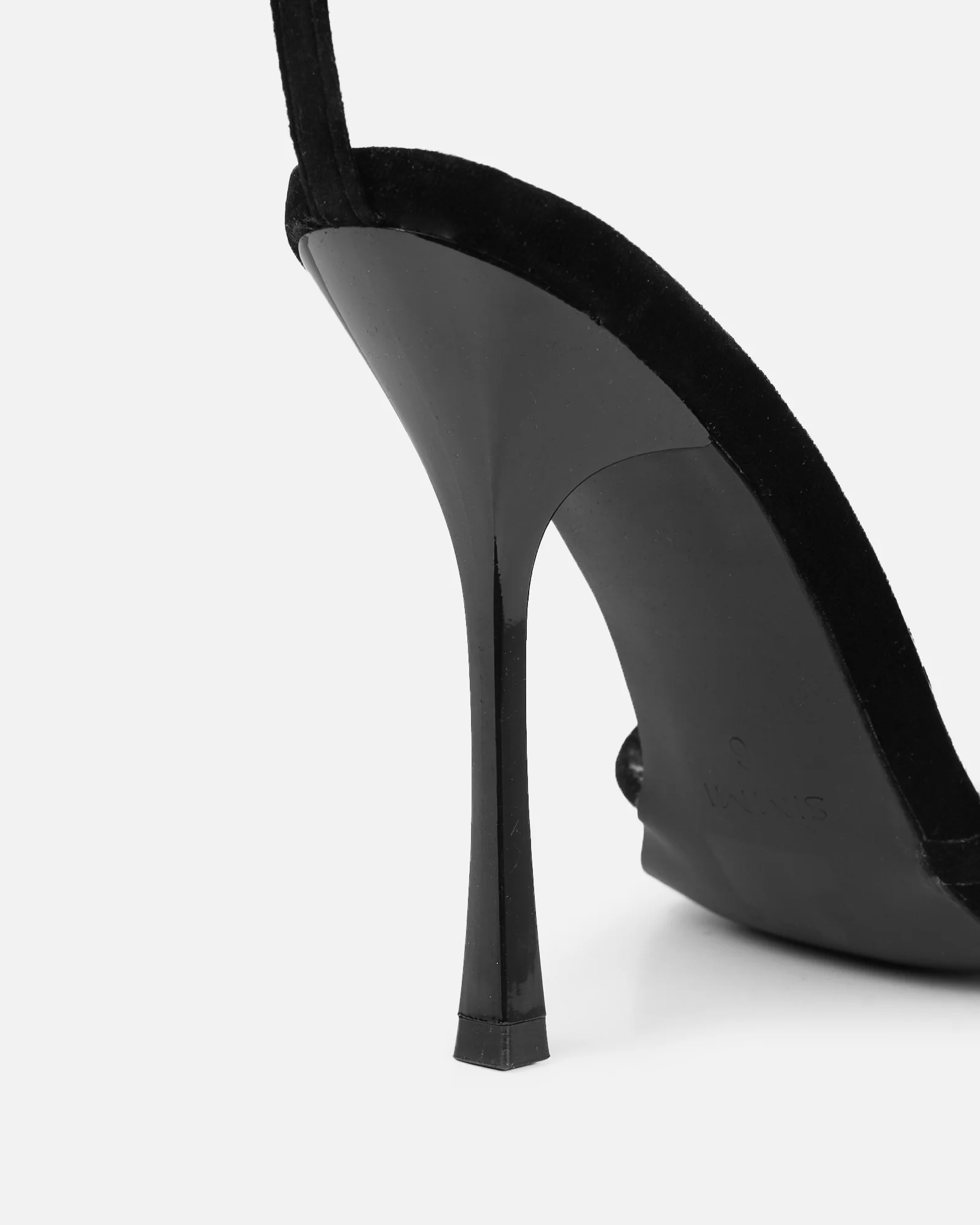 Malinda Black Velvet Heeled Sandals - Image 3