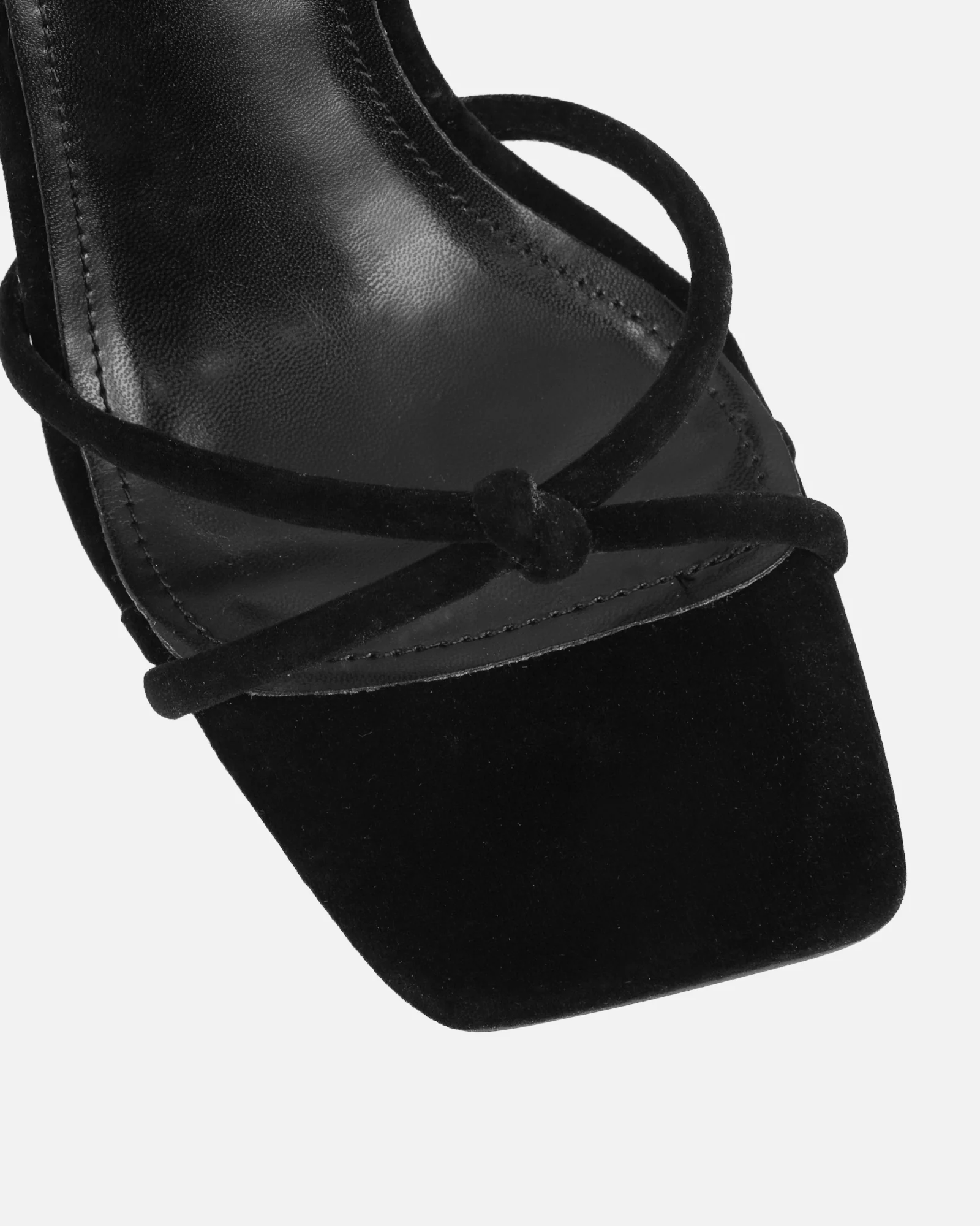 Malinda Black Velvet Heeled Sandals - Image 4