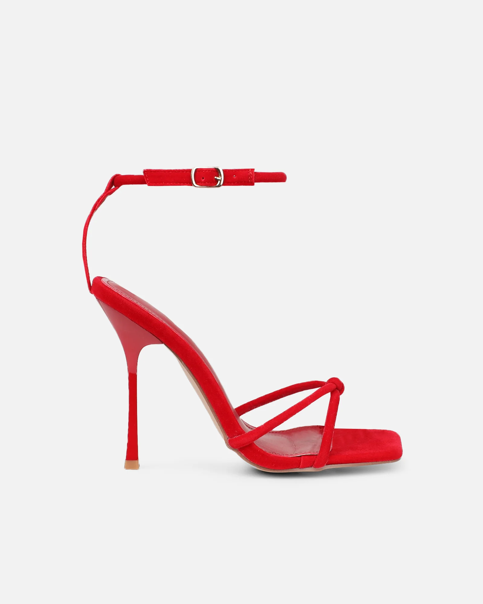 Malinda Red Velvet Heeled Sandals - Image 2