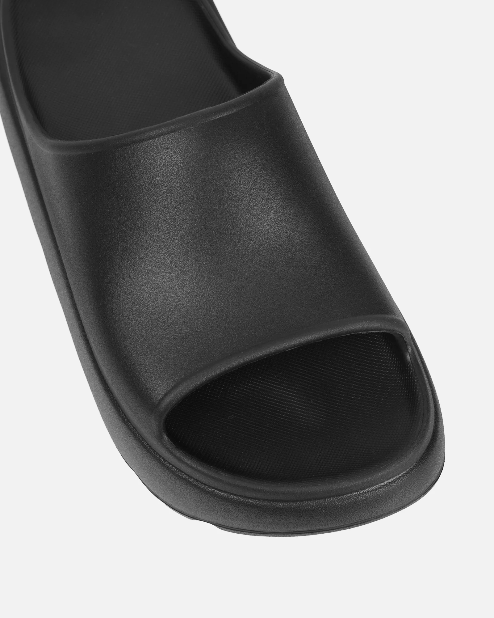 Malu Black Flatform Chunky Moulded Sliders - Image 4
